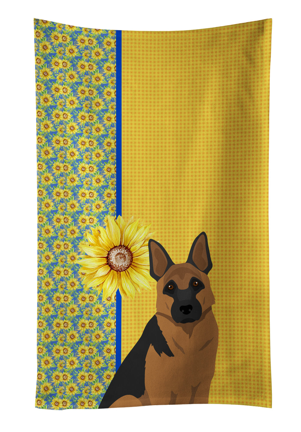 Buy this Summer Sunflowers Black and Tan German Shepherd Kitchen Towel