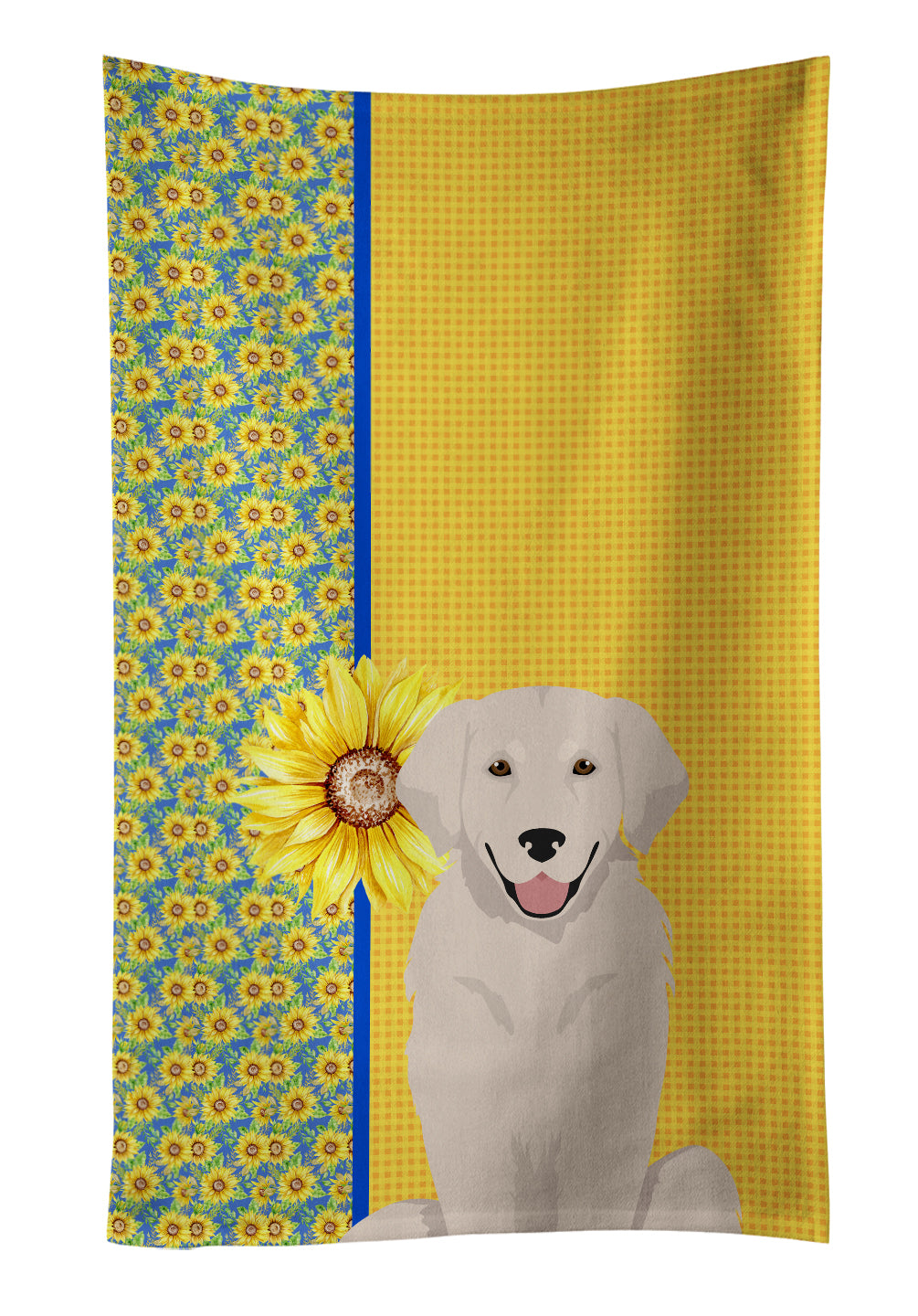 Buy this Summer Sunflowers Cream Golden Retriever Kitchen Towel