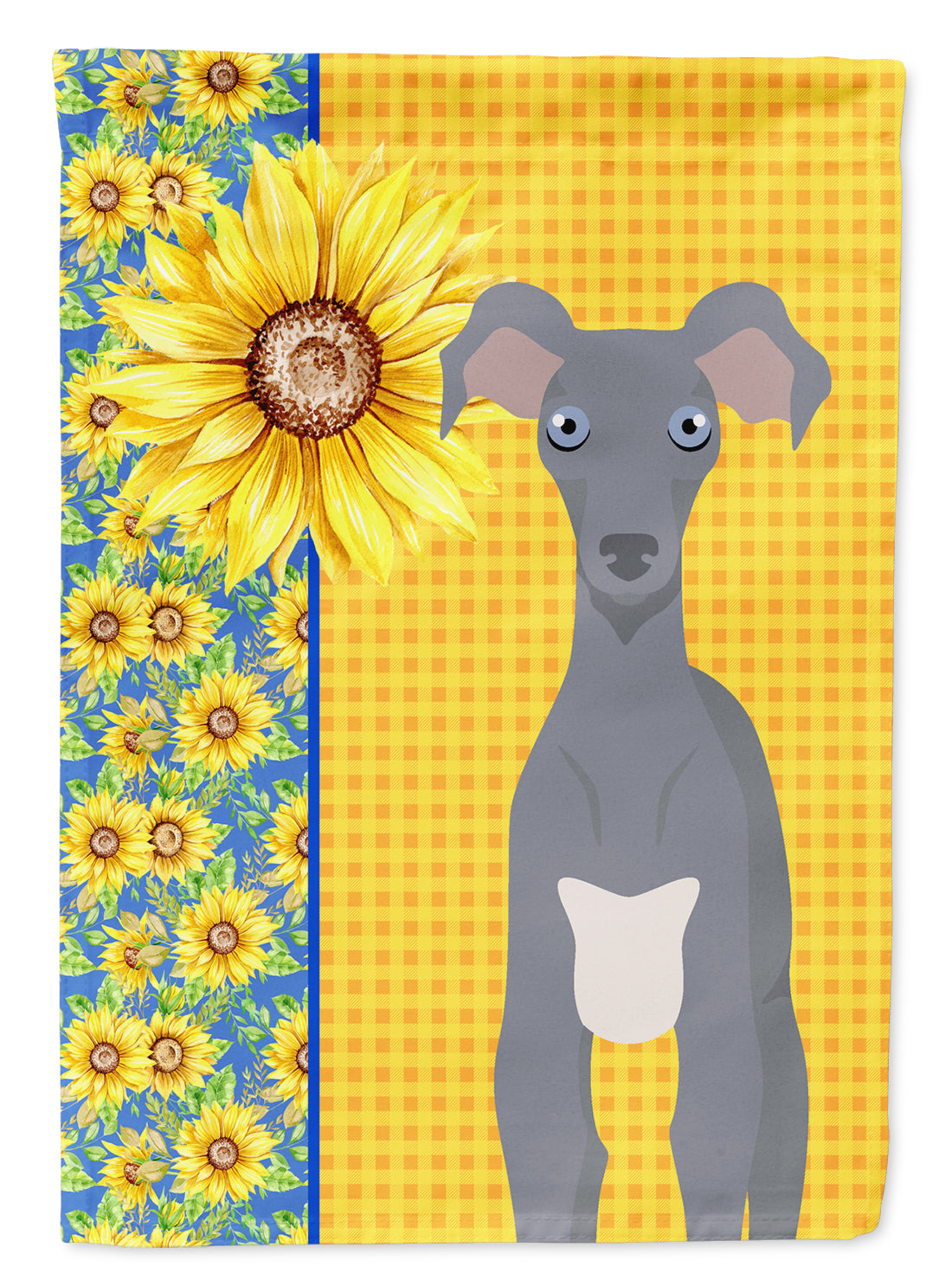 Summer Sunflowers Gray Italian Greyhound Flag Garden Size