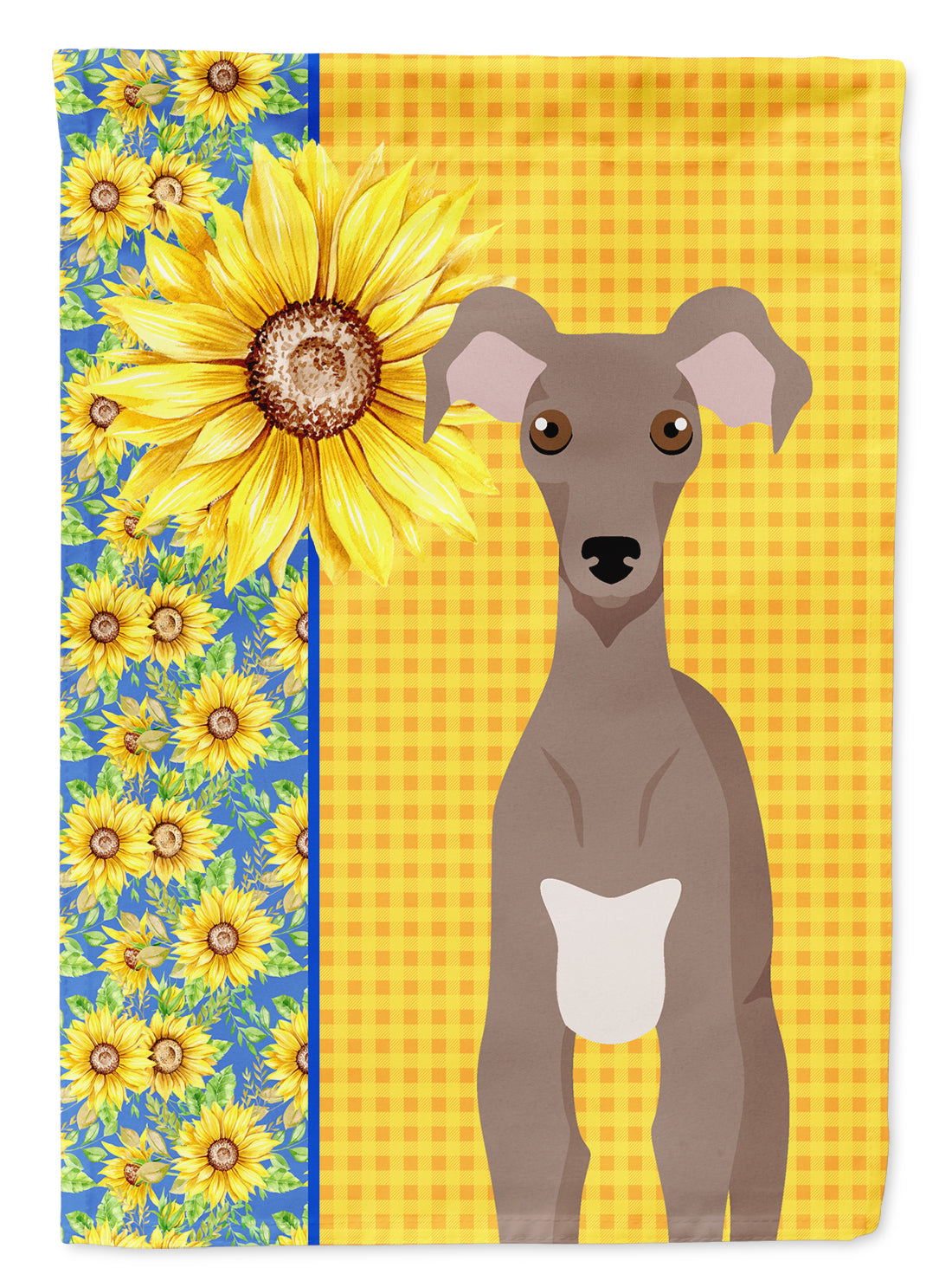 Summer Sunflowers Fawn Italian Greyhound Flag Garden Size