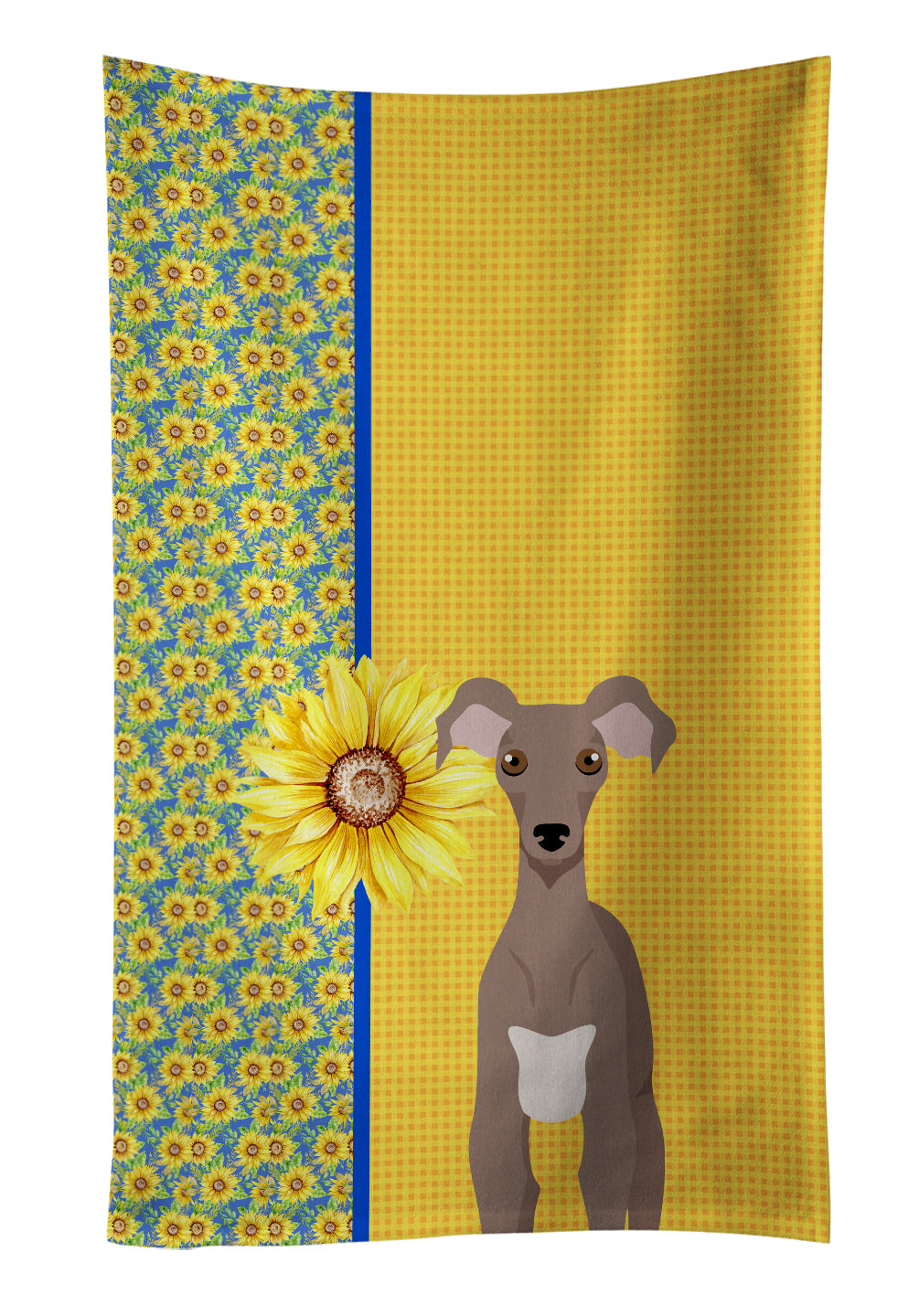 Buy this Summer Sunflowers Fawn Italian Greyhound Kitchen Towel