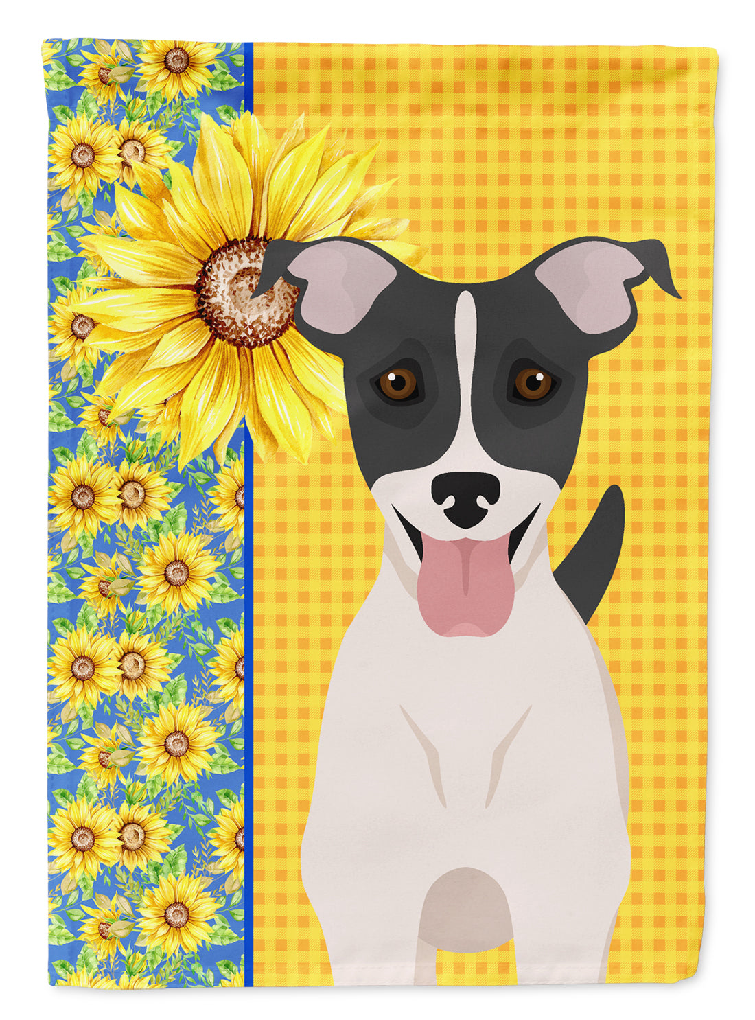 Summer Sunflowers Black White Smooth Jack Russell Terrier Flag Garden Size  the-store.com.