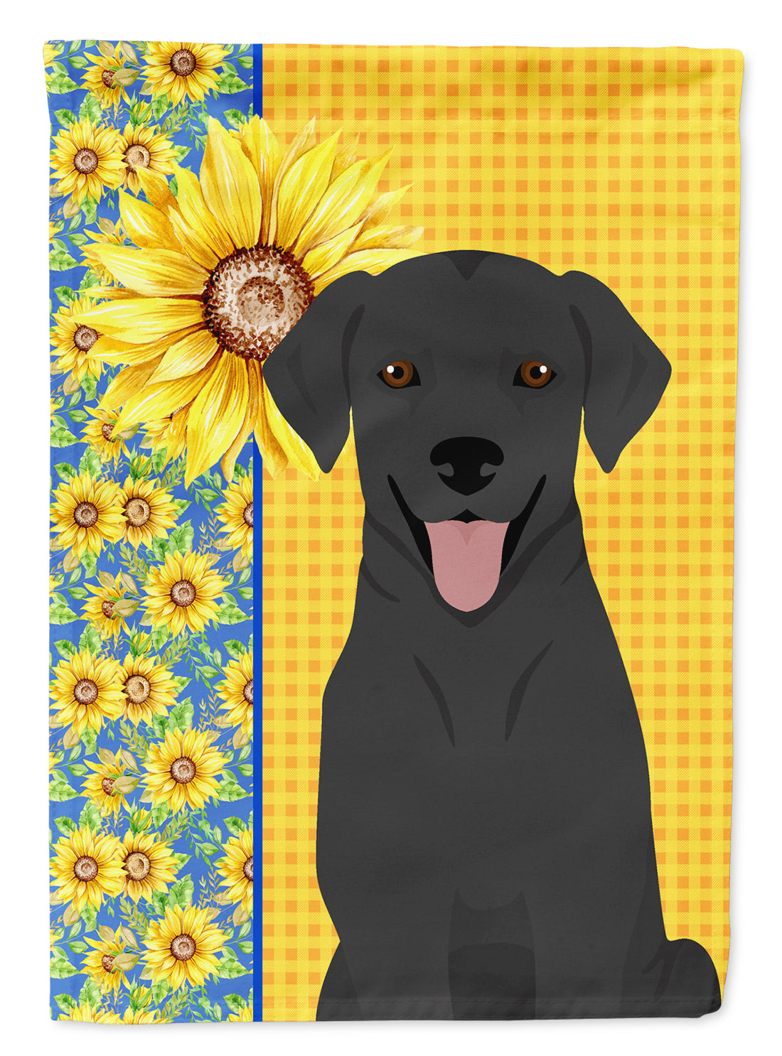 Summer Sunflowers Black Labrador Retriever Flag Garden Size