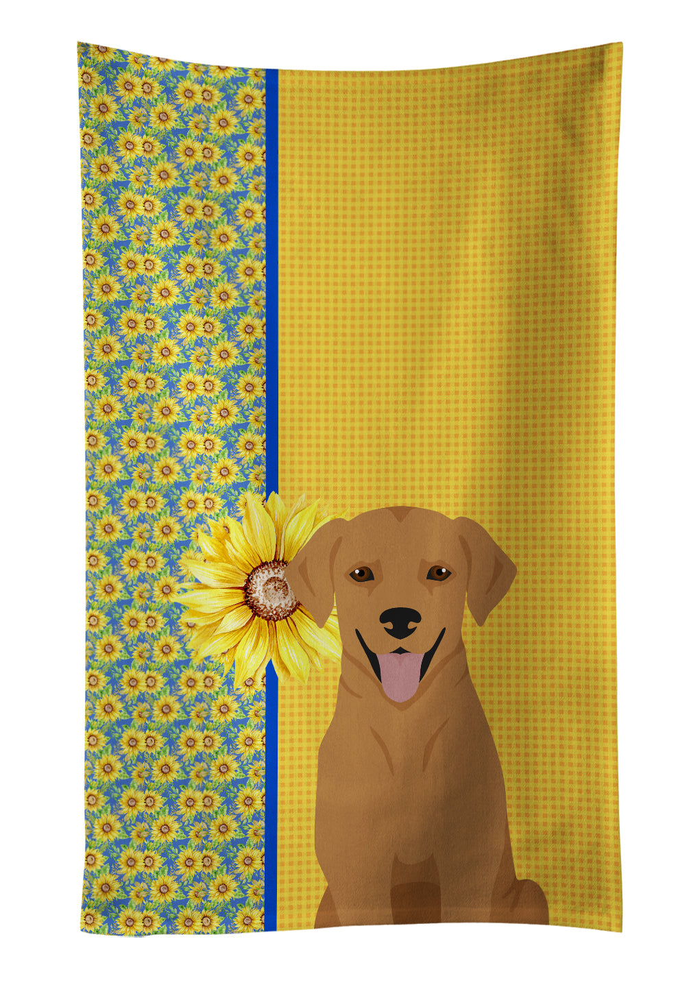 Buy this Summer Sunflowers Red Fox Labrador Retriever Kitchen Towel