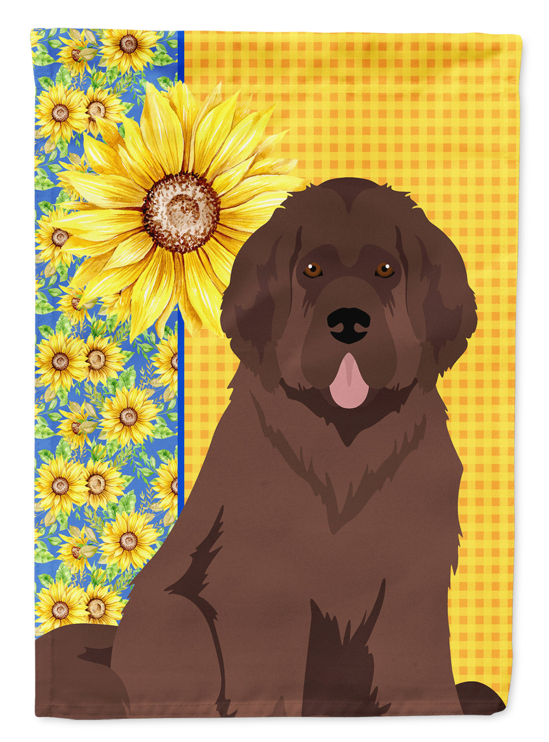 Caroline's Treasures Summer Sunflowers Brown Newfoundland Garden Flag – Decorative Outdoor Yard Flag