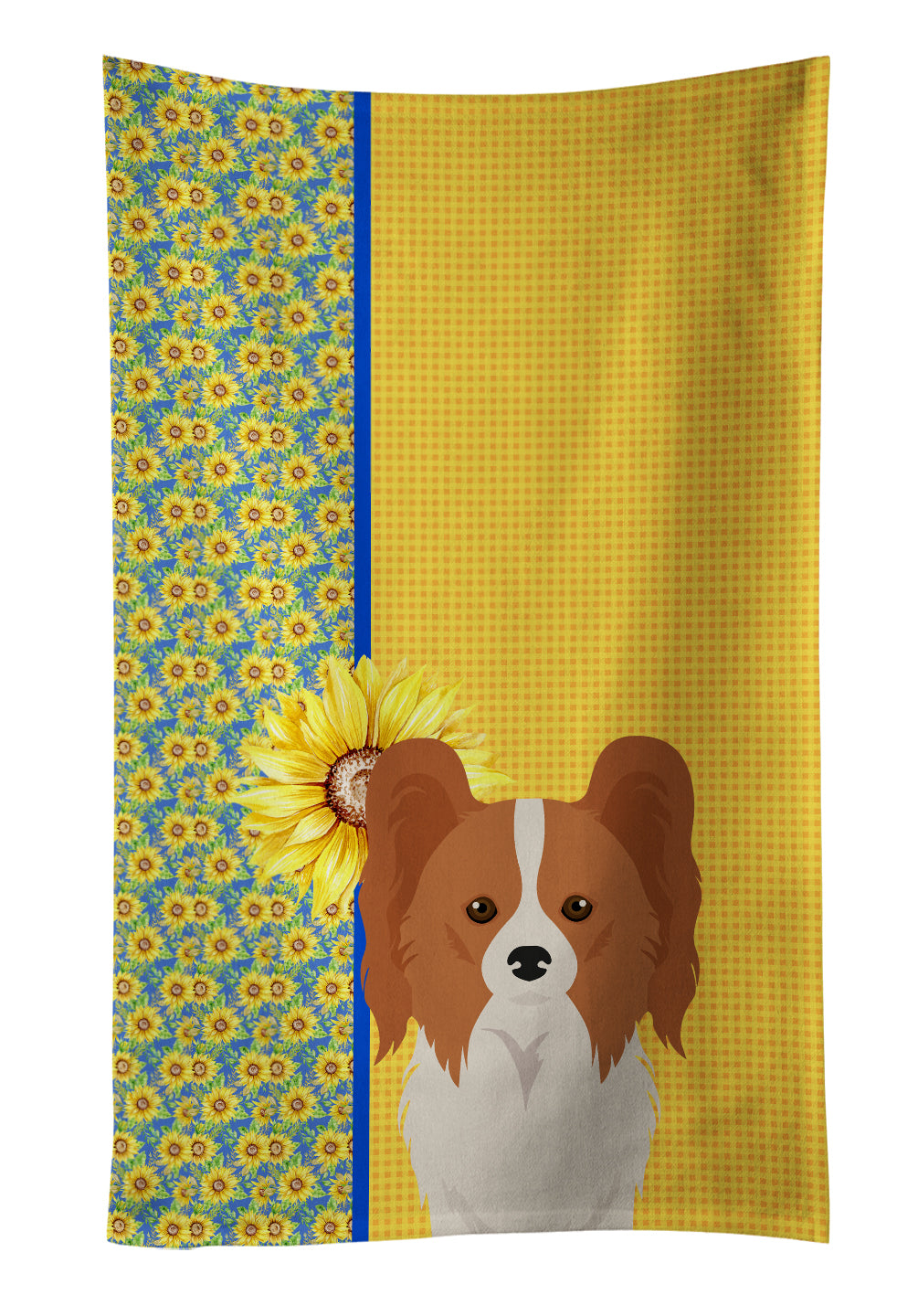 Buy this Summer Sunflowers Red and White Papillon Kitchen Towel