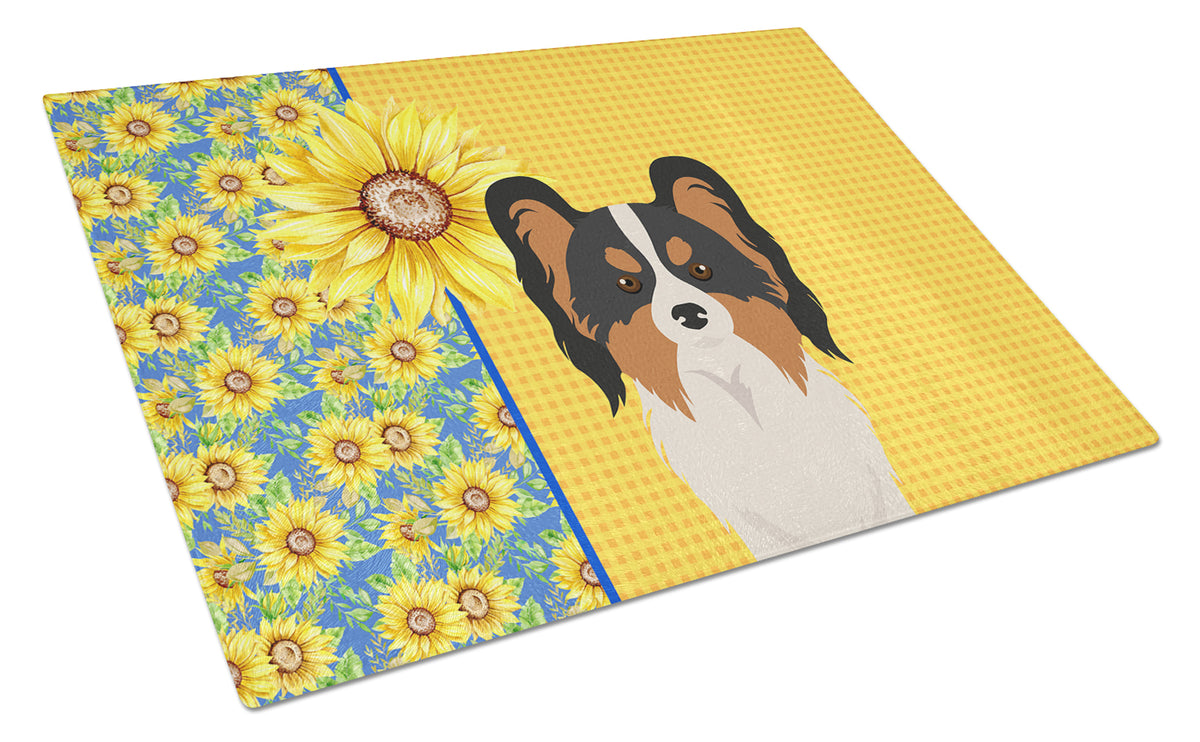 Buy this Summer Sunflowers Tricolor Papillon Glass Cutting Board Large