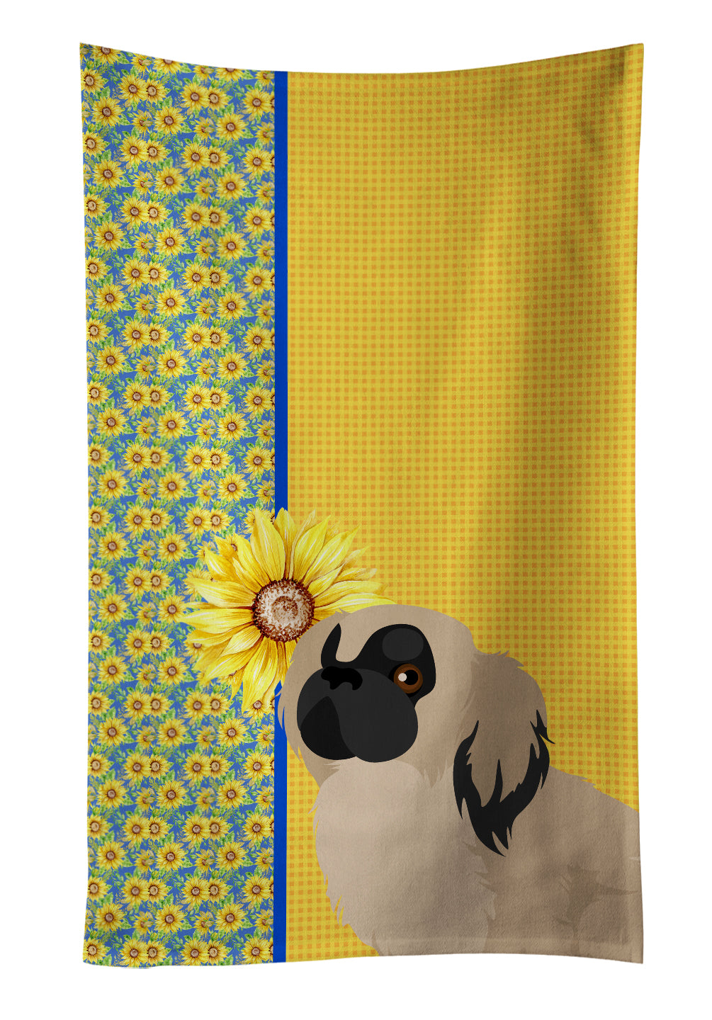 Buy this Summer Sunflowers Cream Pekingese Kitchen Towel