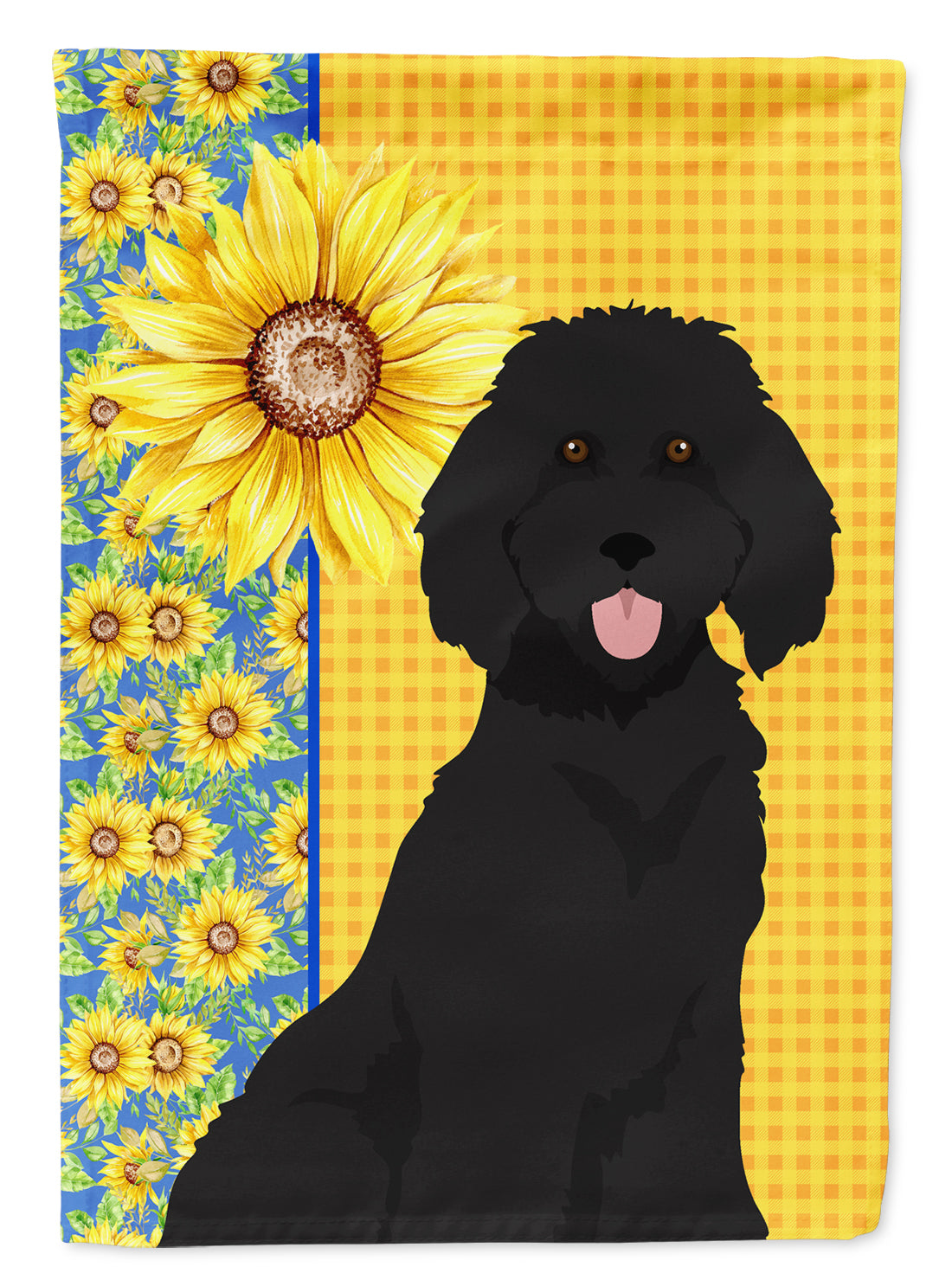 Caroline's Treasures Summer Sunflowers Standard Black Poodle Garden Flag – Decorative Outdoor Yard Flag
