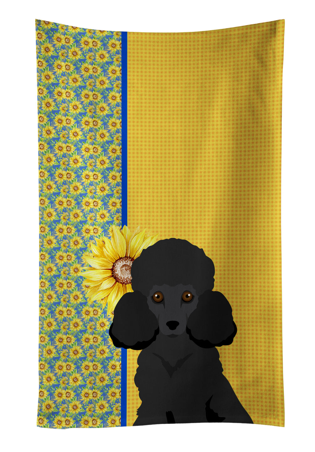 Buy this Summer Sunflowers Toy Black Poodle Kitchen Towel