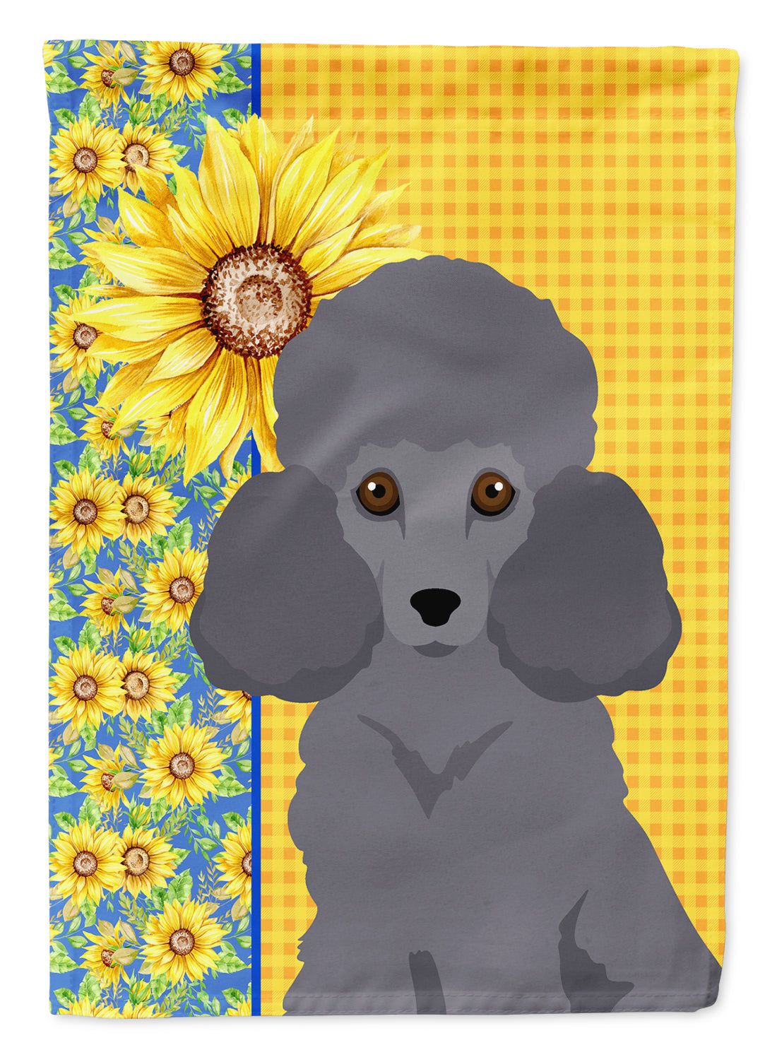 Caroline's Treasures Summer Sunflowers Toy Grey Poodle Garden Flag – Decorative Outdoor Yard Flag