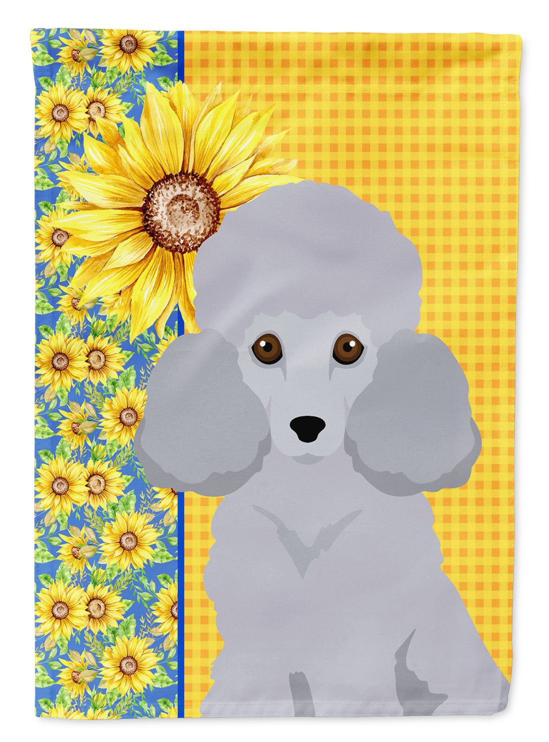 Caroline's Treasures Summer Sunflowers Toy Silver Poodle Garden Flag – Decorative Outdoor Yard Flag
