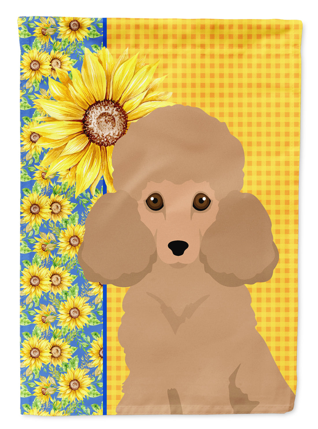 Caroline's Treasures Summer Sunflowers Toy Apricot Poodle Garden Flag – Decorative Outdoor Yard Flag