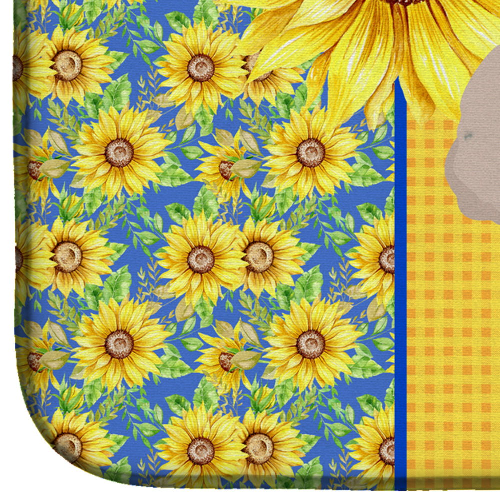 Summer Sunflowers Toy Cream Poodle Dish Drying Mat