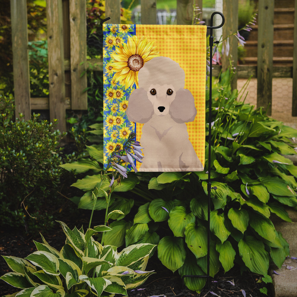 Caroline's Treasures Summer Sunflowers Toy Cream Poodle Garden Flag – Decorative Outdoor Yard Flag