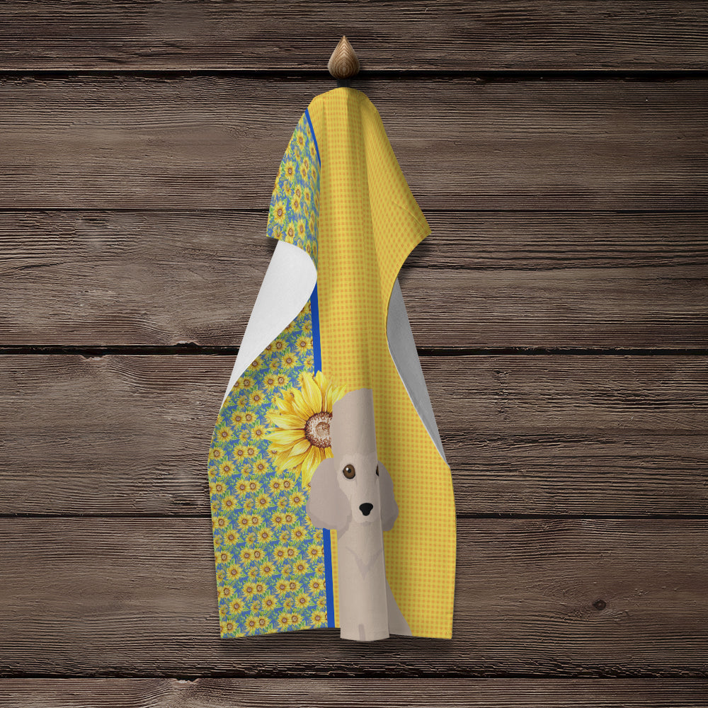 Summer Sunflowers Toy Cream Poodle Kitchen Towel - the-store.com