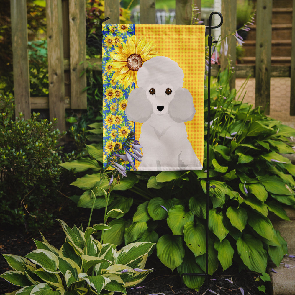 Summer Sunflowers Toy White Poodle Flag Garden Size  the-store.com.