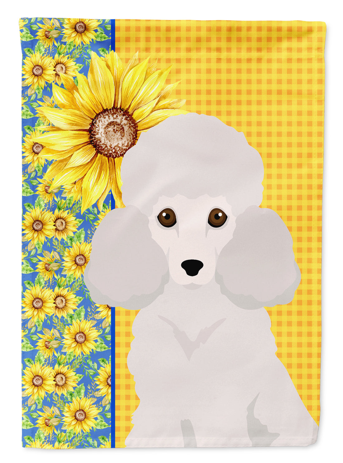 Caroline's Treasures Summer Sunflowers Toy White Poodle Garden Flag – Decorative Outdoor Yard Flag
