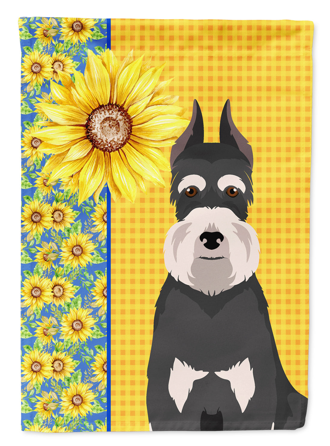 Summer Sunflowers Black and Silver Schnauzer Flag Garden Size  the-store.com.