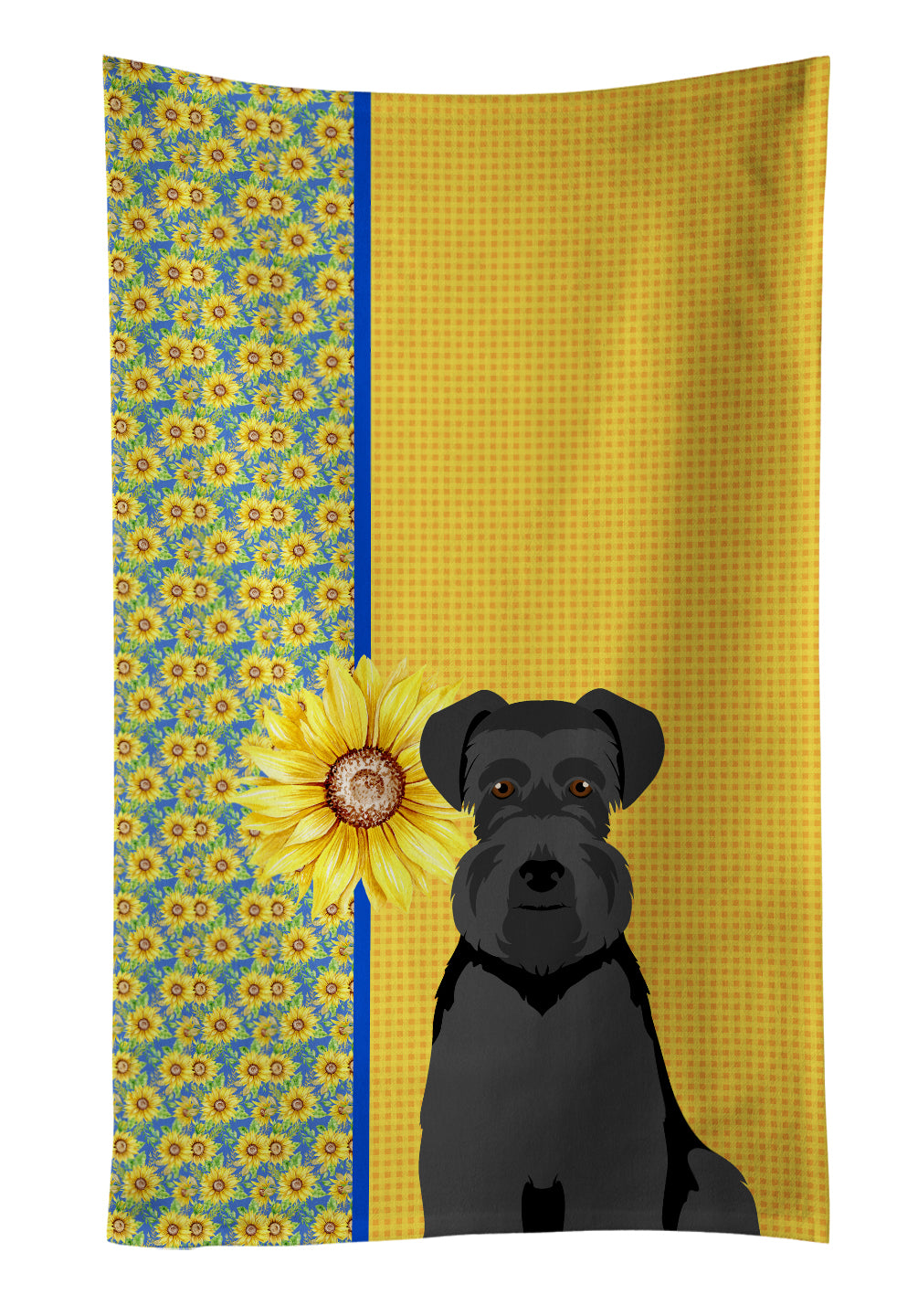 Buy this Summer Sunflowers Black Natural Ears Schnauzer Kitchen Towel