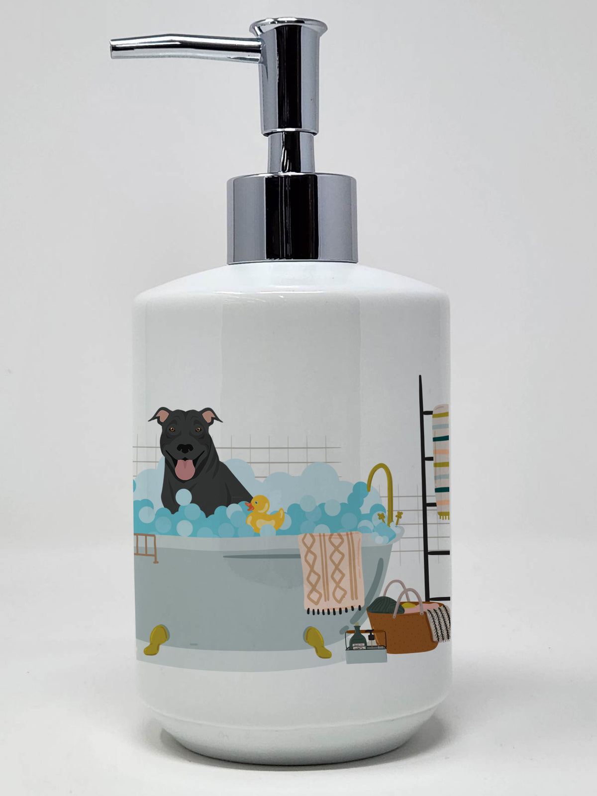 Buy this Black Pit Bull Terrier Ceramic Soap Dispenser