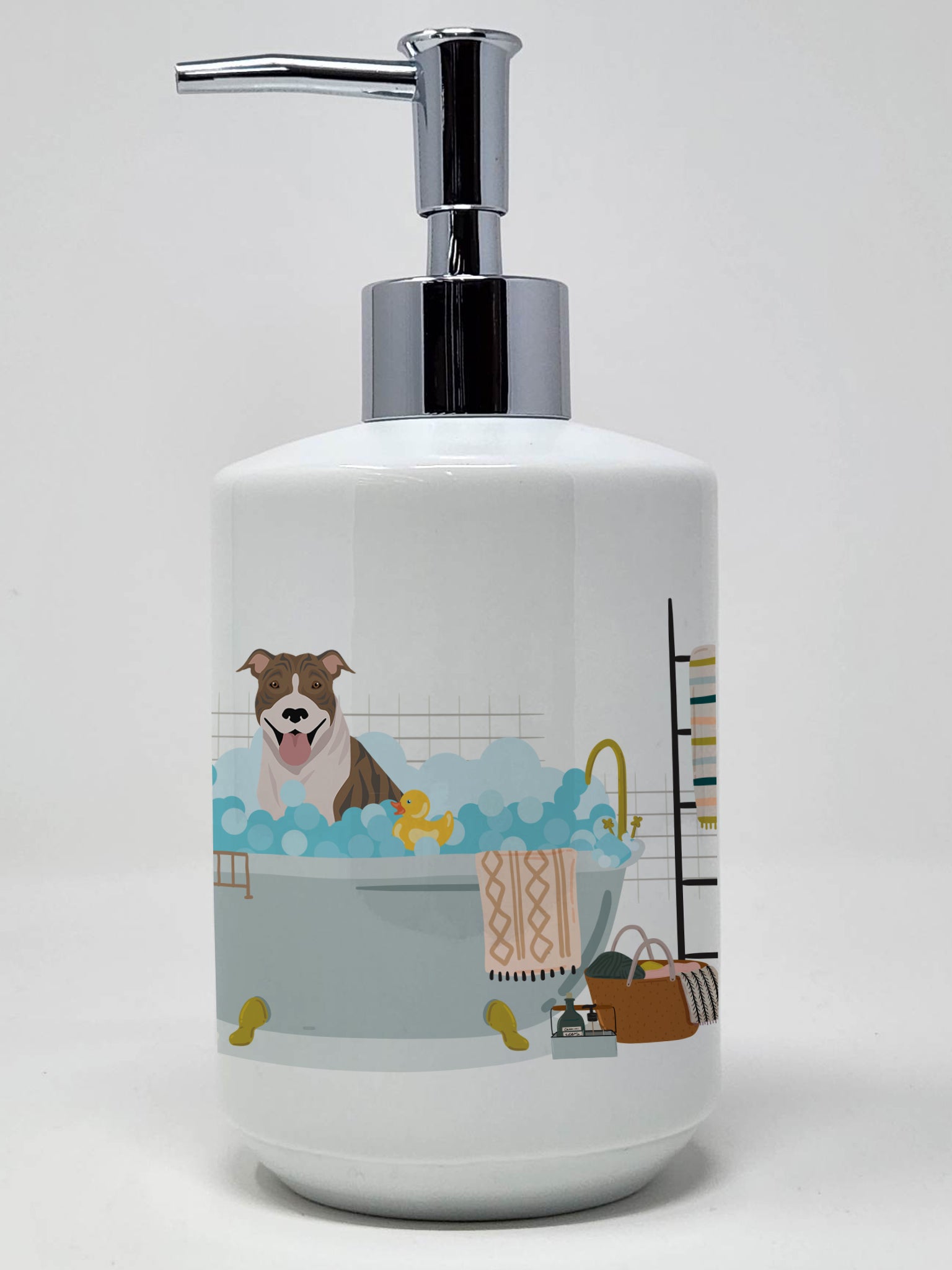 Buy this Fawn Brindle Pit Bull Terrier Ceramic Soap Dispenser