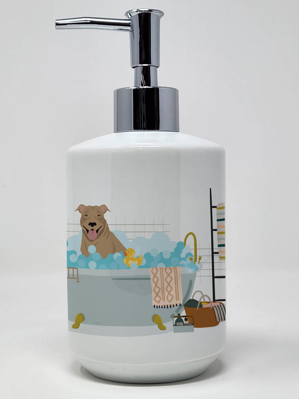 Buy this Fawn Pit Bull Terrier Ceramic Soap Dispenser
