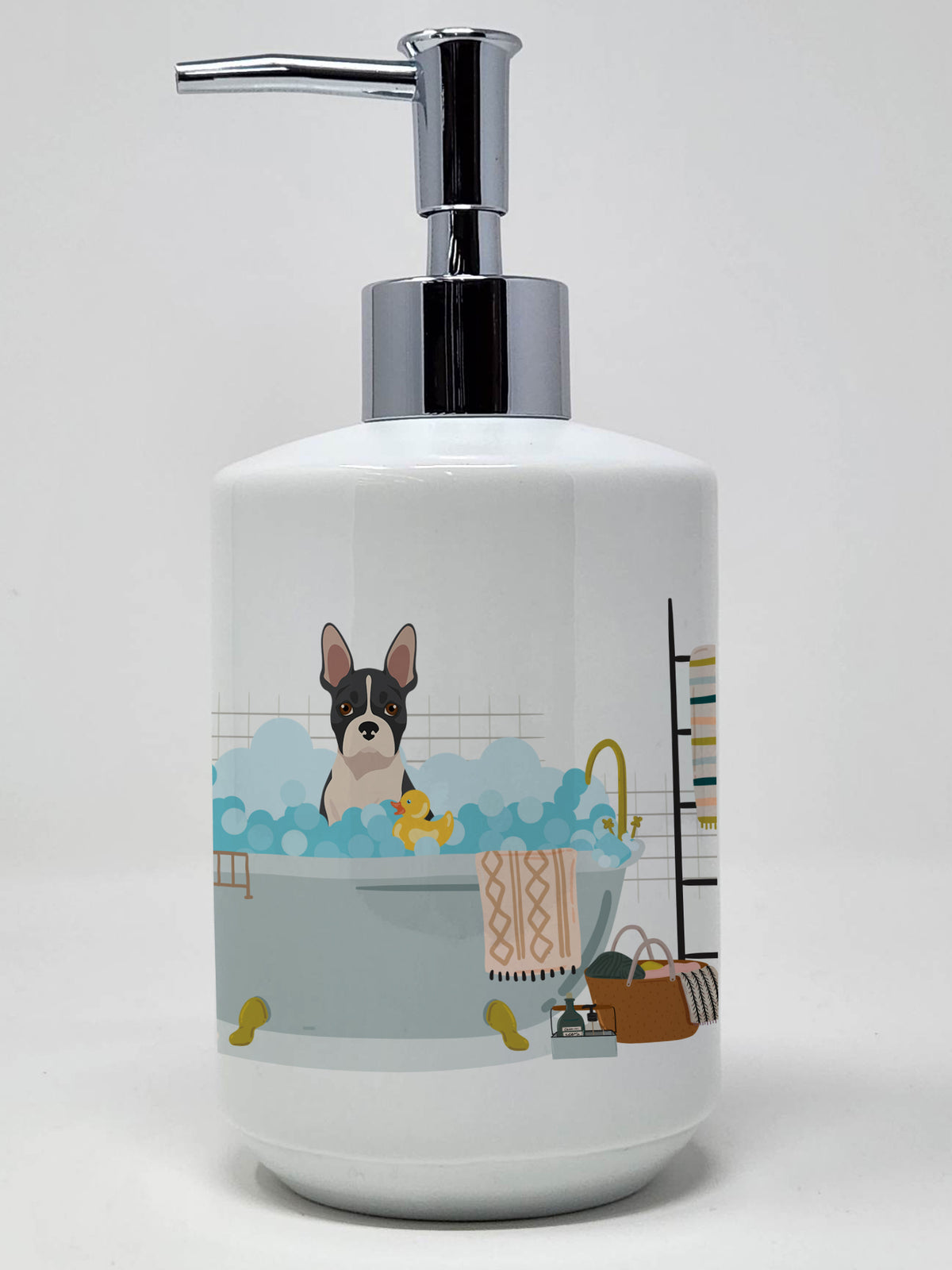 Buy this Black Boston Terrier Ceramic Soap Dispenser