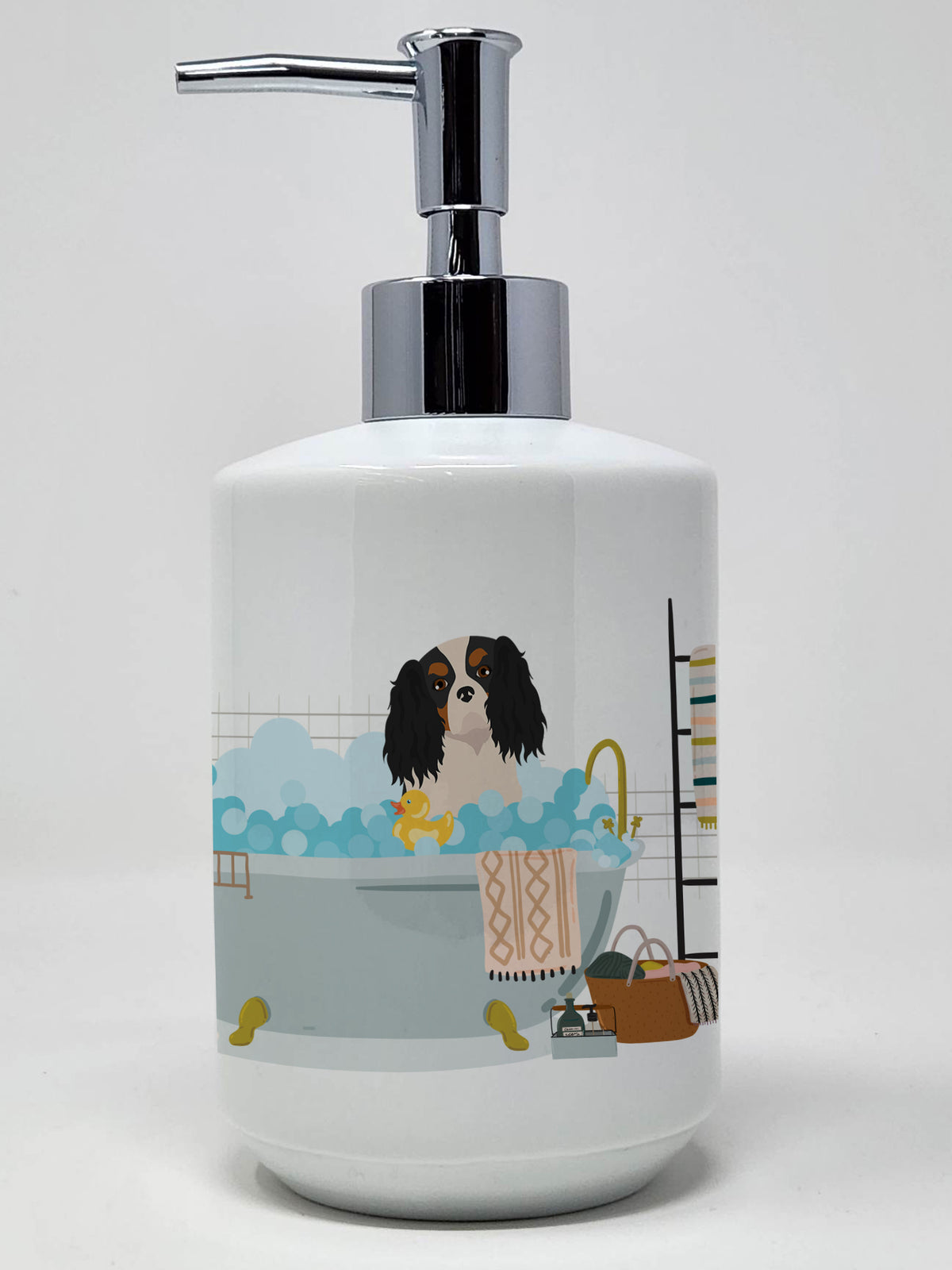 Buy this Tricolor Cavalier Spaniel Ceramic Soap Dispenser