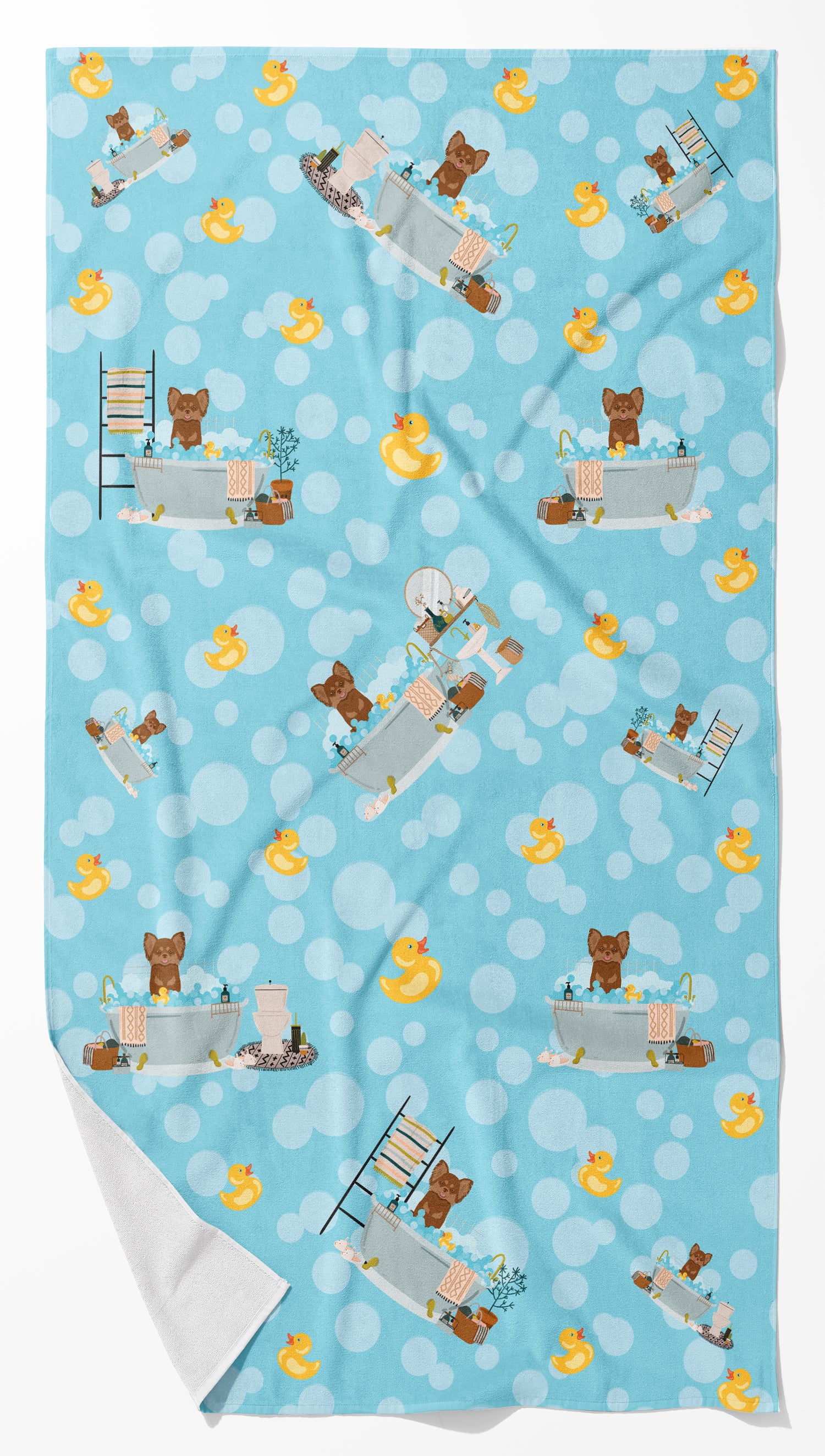 Buy this Longhaired Chocolate and Tan Chihuahua Bath Towel Large