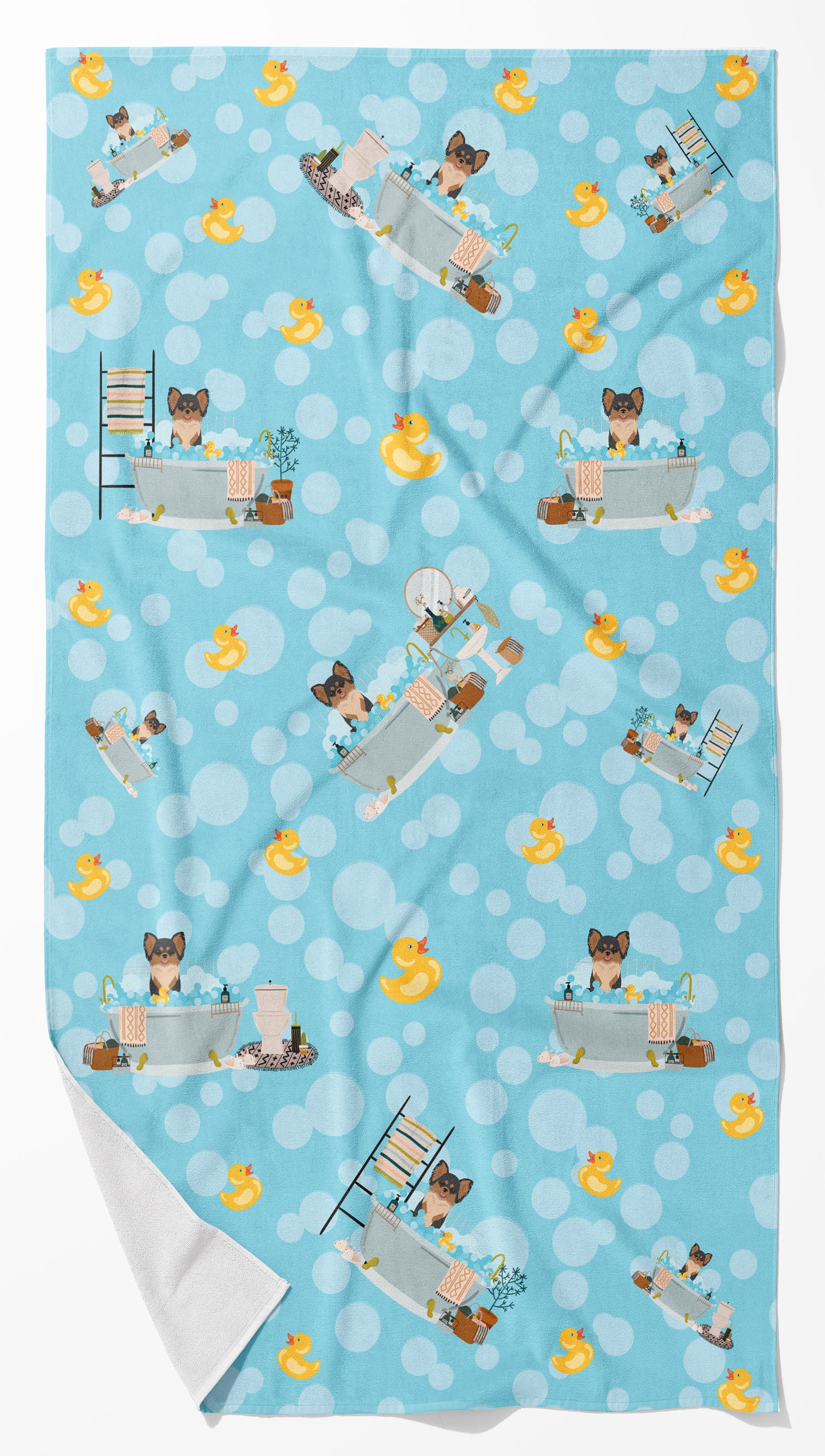 Buy this Longhaired Black and Tan Chihuahua Bath Towel Large