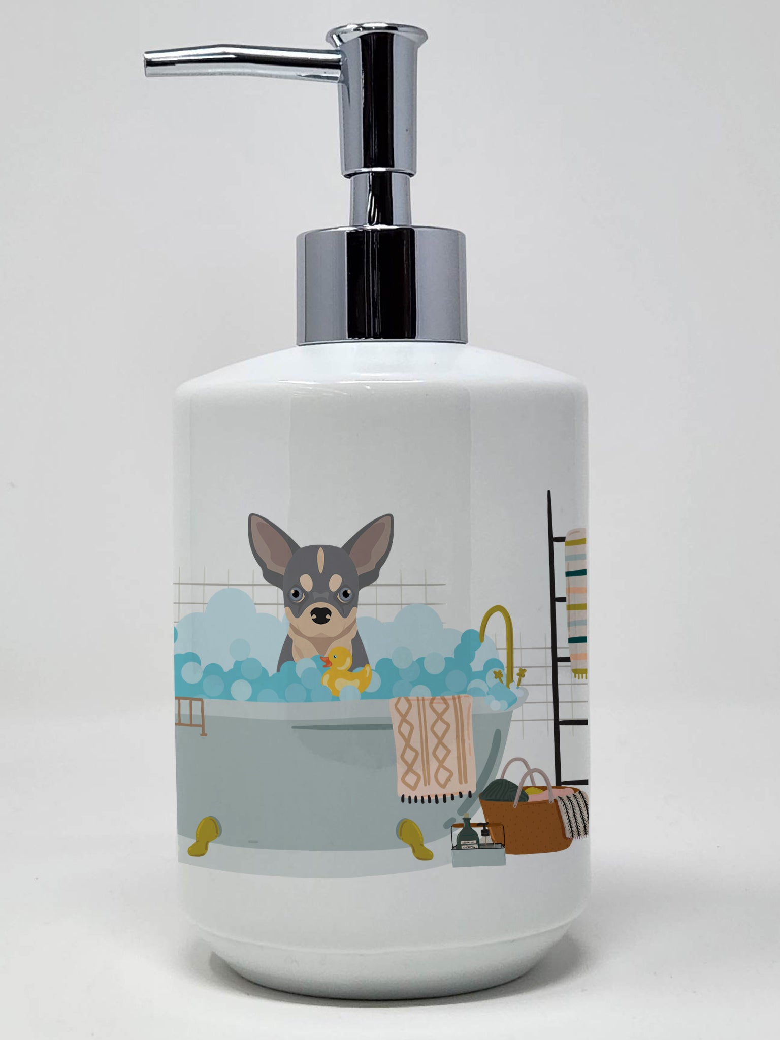 Buy this Blue and White Chihuahua Ceramic Soap Dispenser