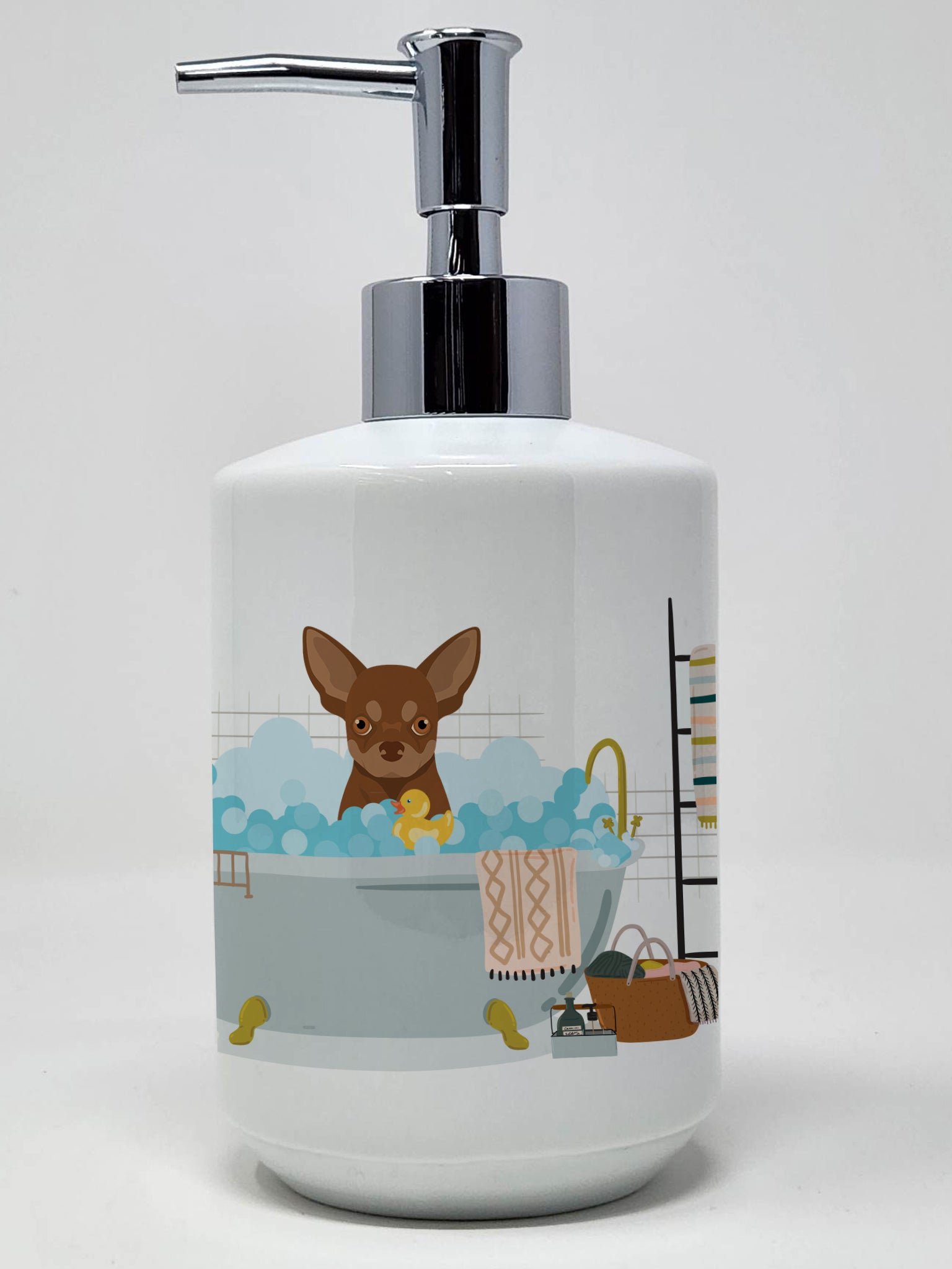 Buy this Chocolate and Tan Chihuahua Ceramic Soap Dispenser