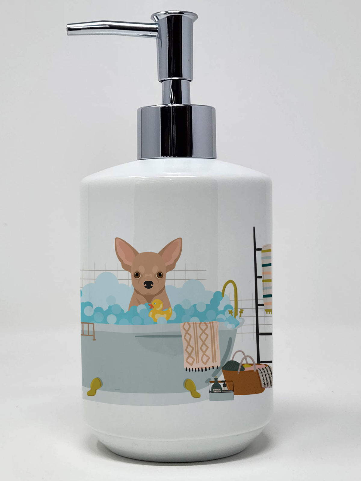 Buy this Cream Chihuahua Ceramic Soap Dispenser