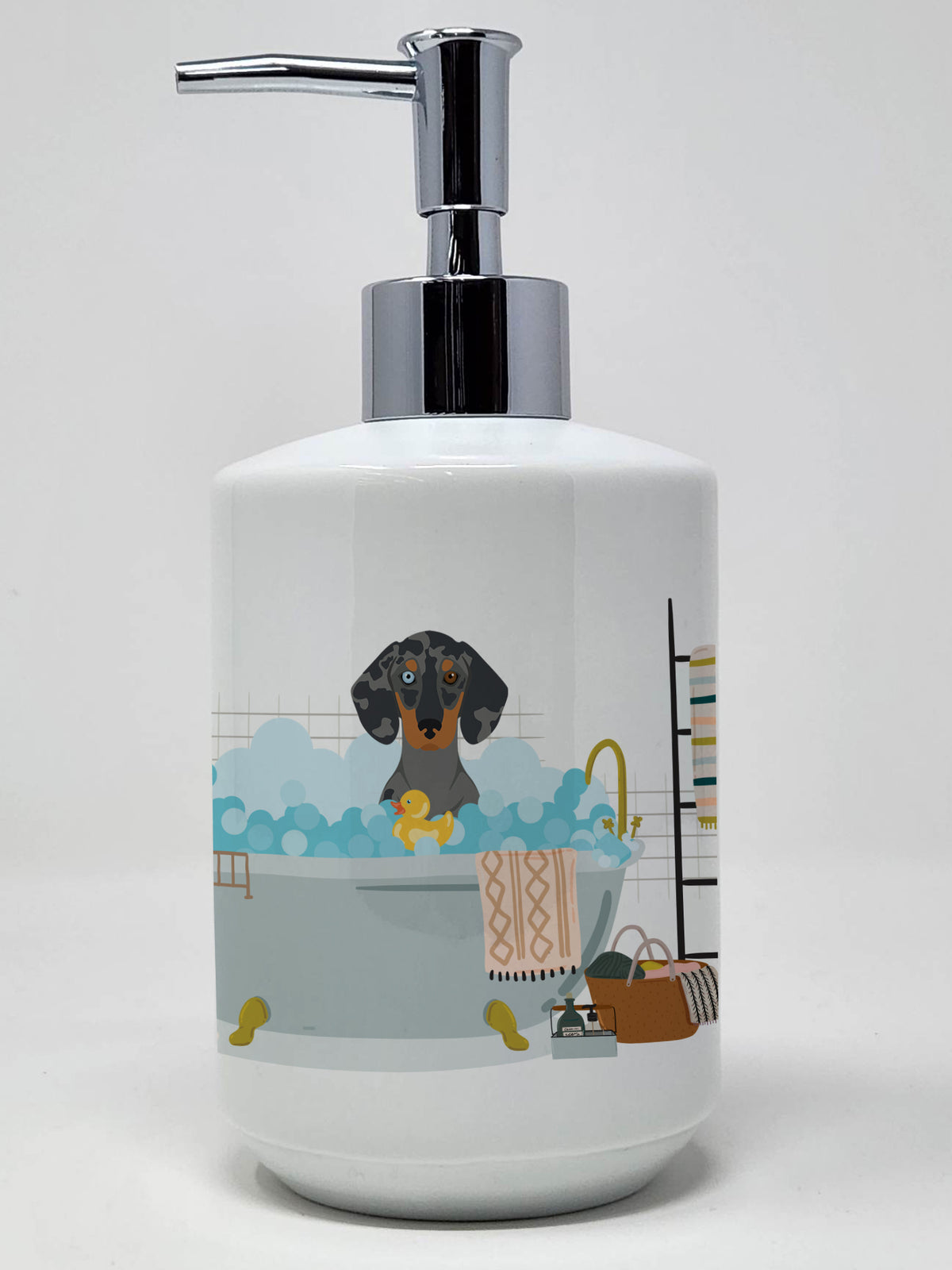 Buy this Black Dapple Dachshund Ceramic Soap Dispenser