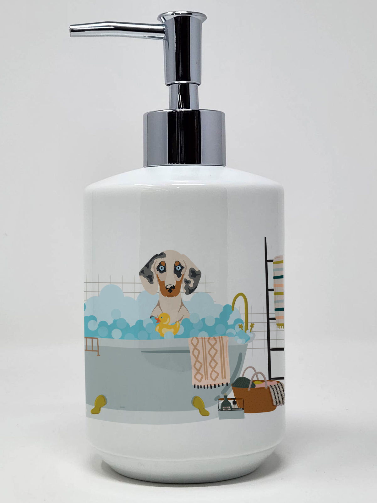 Buy this Cream Dapple Dachshund Ceramic Soap Dispenser