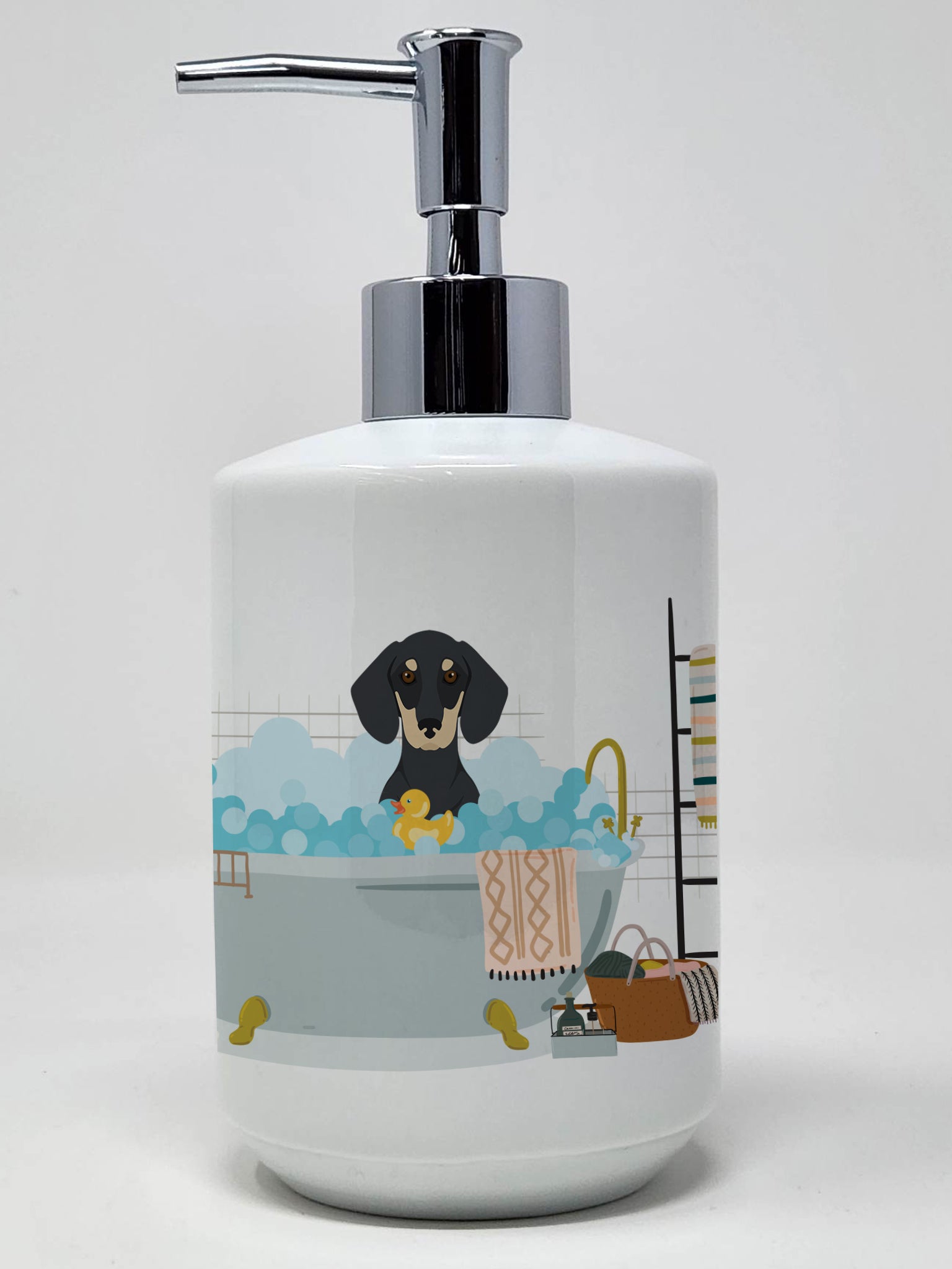 Buy this Black and Cream Dachshund Ceramic Soap Dispenser
