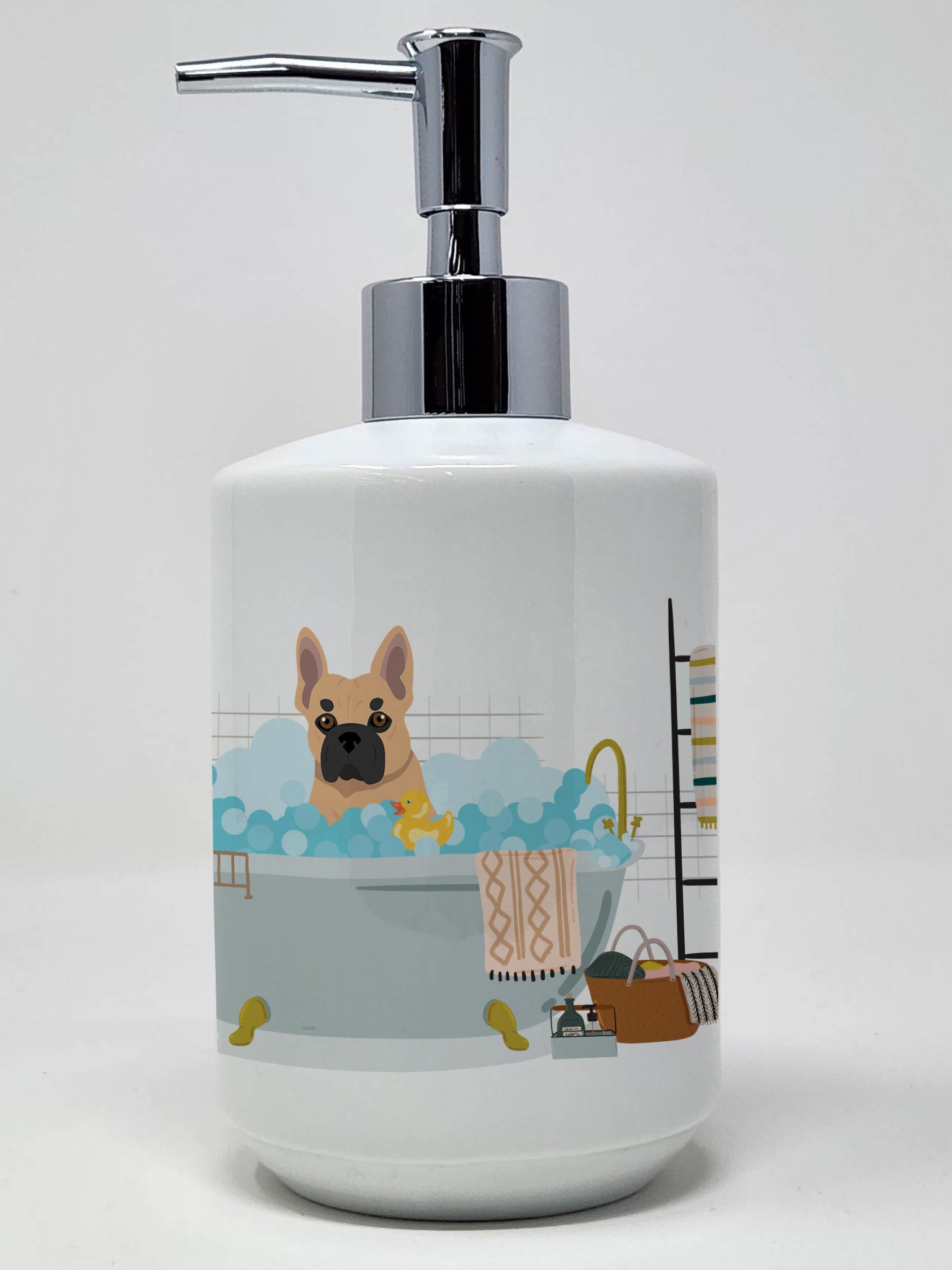 Buy this Fawn French Bulldog Ceramic Soap Dispenser