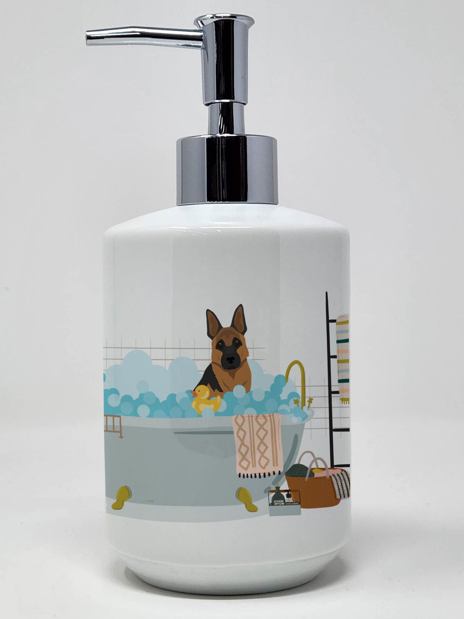 Buy this Black and Tan German Shepherd Ceramic Soap Dispenser
