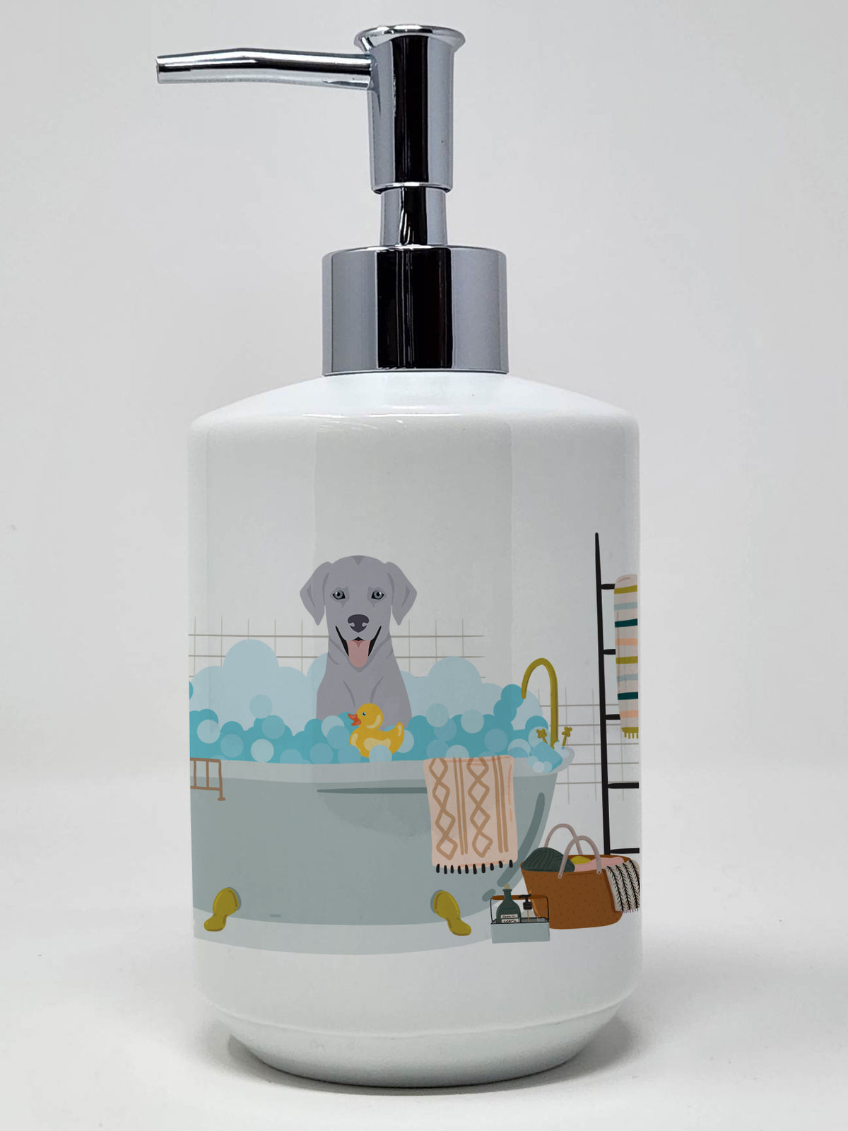 Buy this Silver Labrador Retriever Ceramic Soap Dispenser