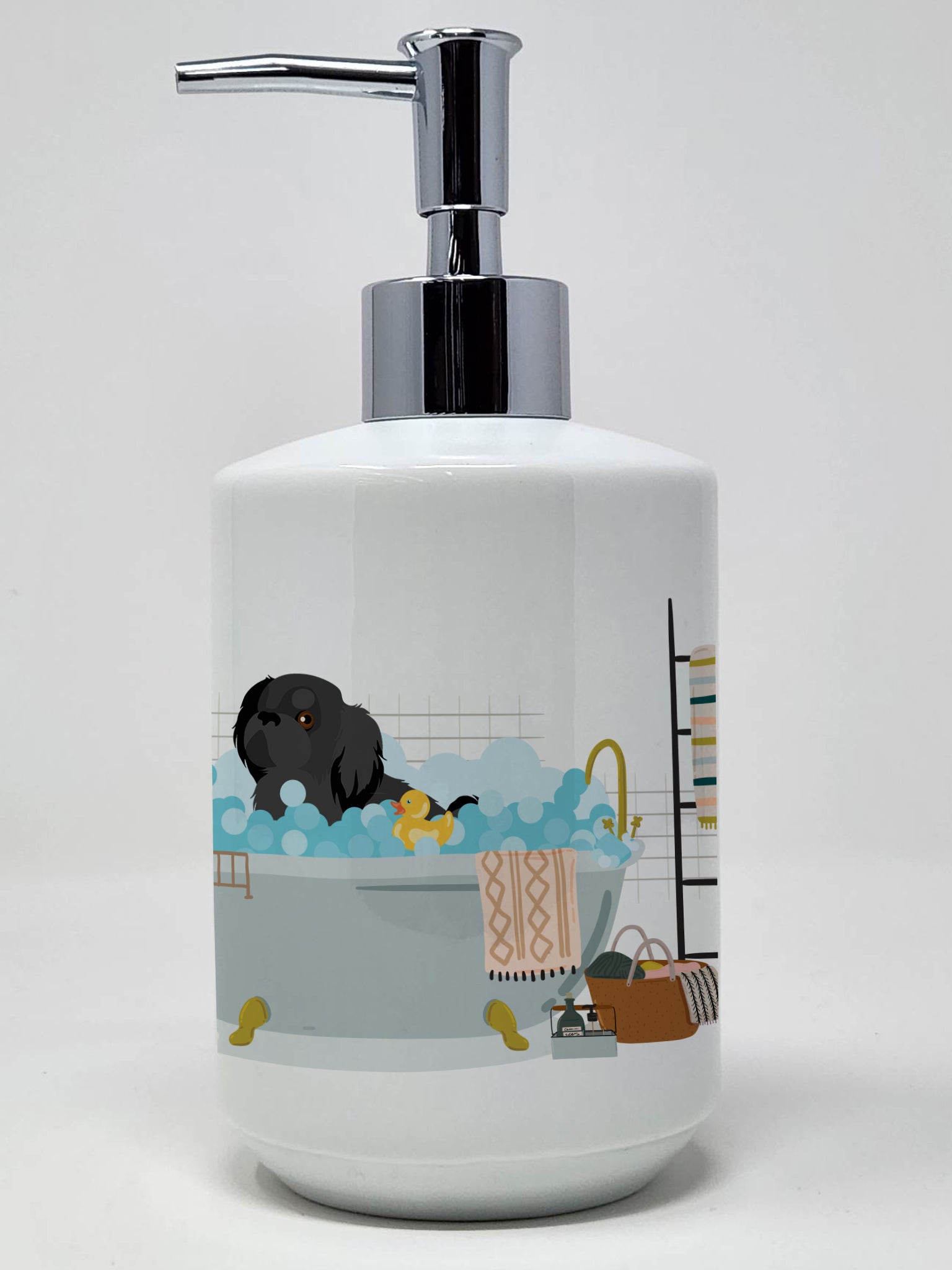 Buy this Black Pekingese Ceramic Soap Dispenser