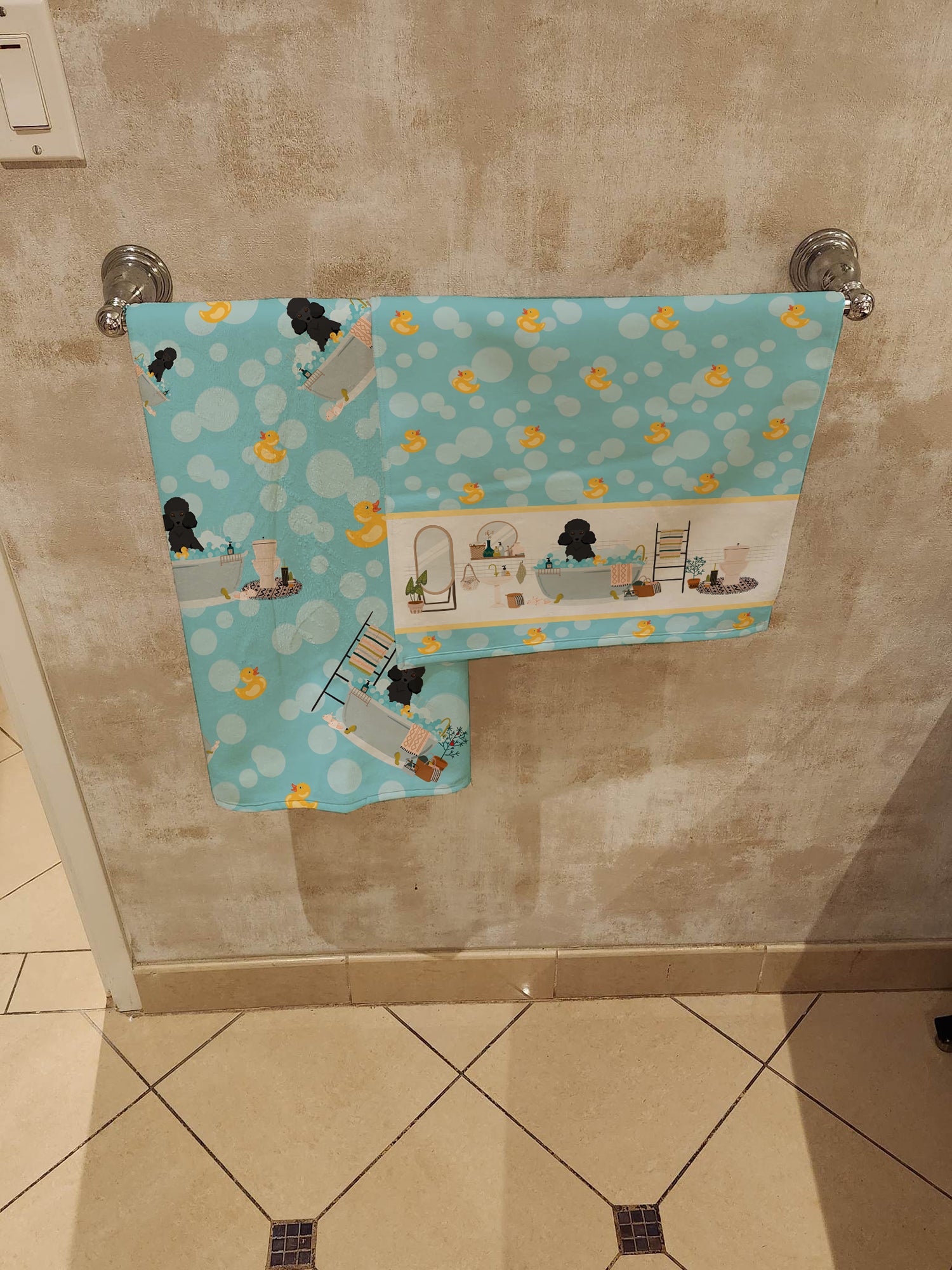 Toy Black Poodle Bath Towel Large
