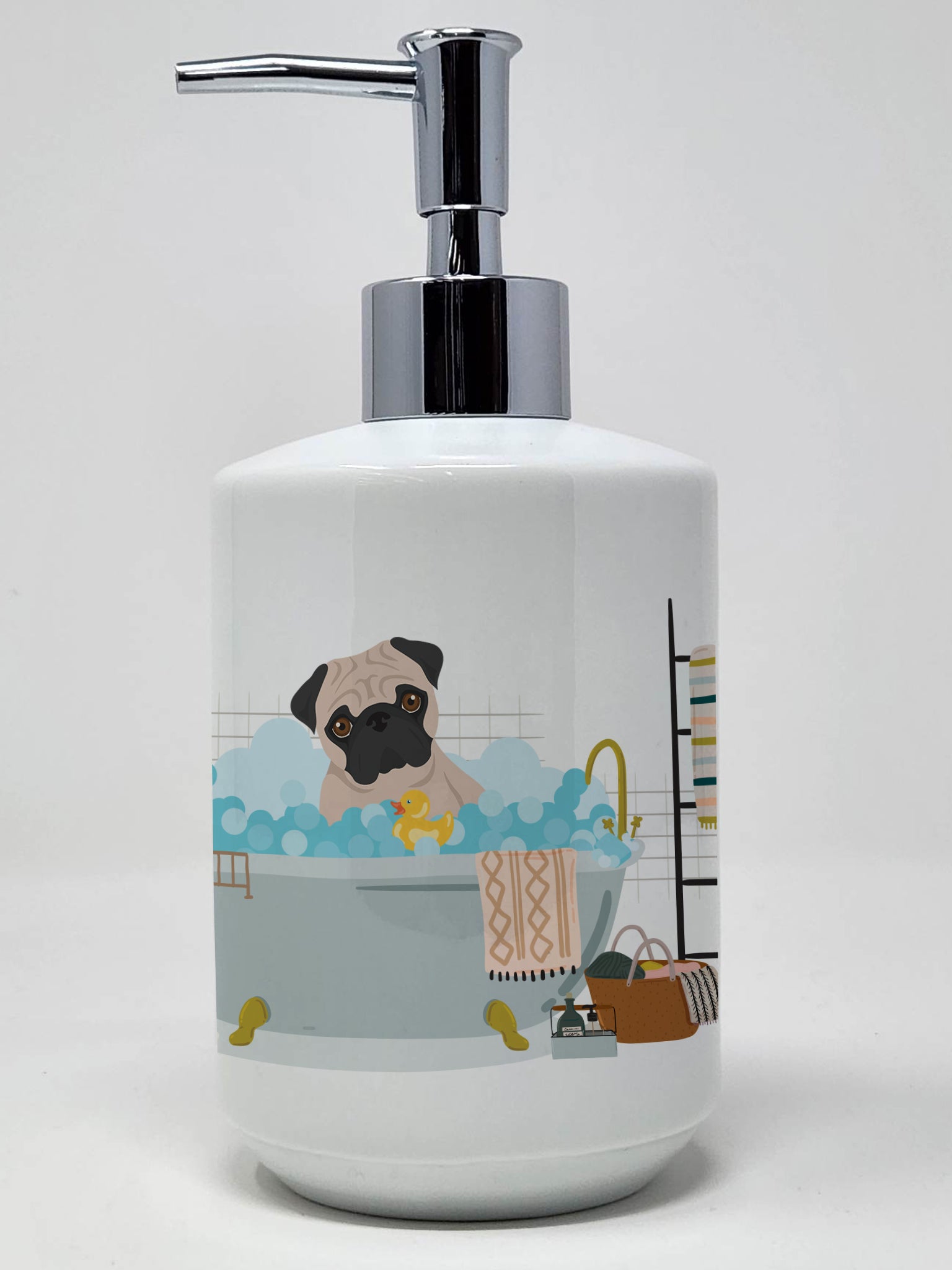 Buy this Fawn Pug Ceramic Soap Dispenser