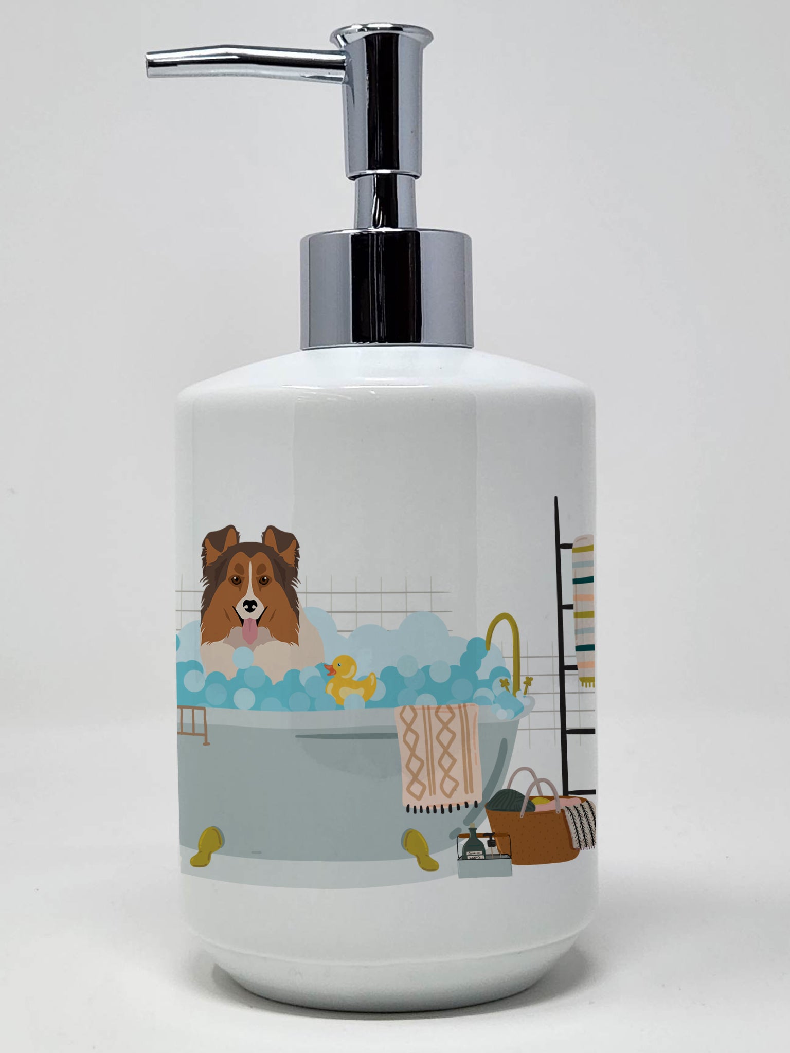 Buy this Sable Sheltie Ceramic Soap Dispenser