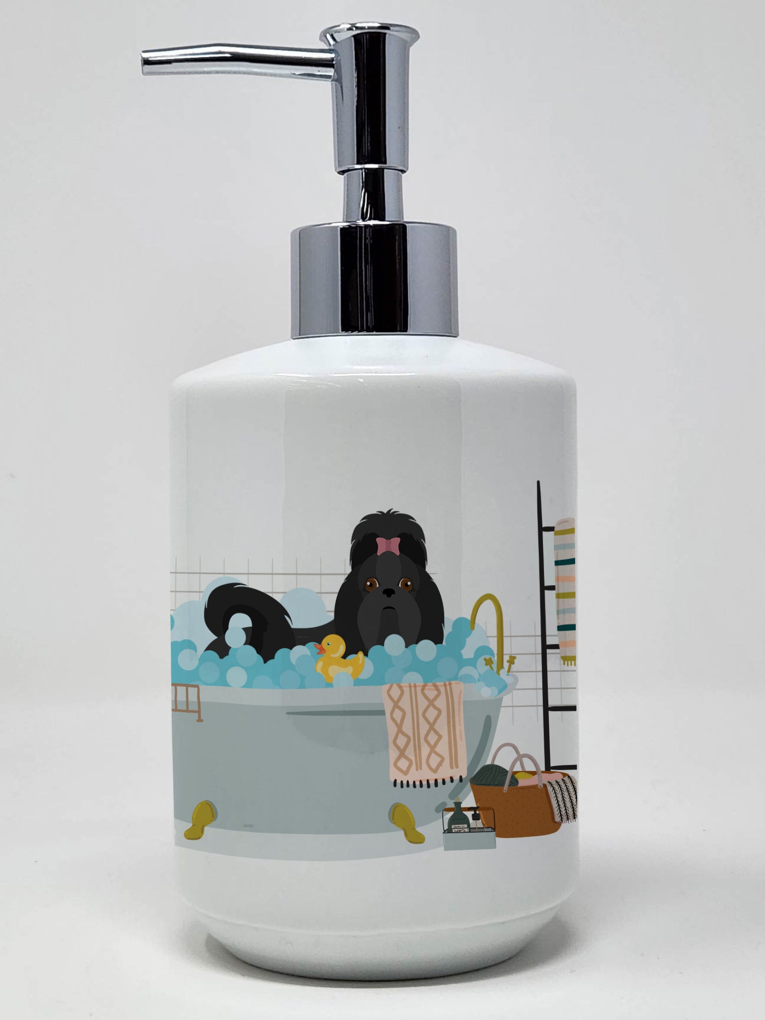 Buy this Black Shih Tzu Ceramic Soap Dispenser