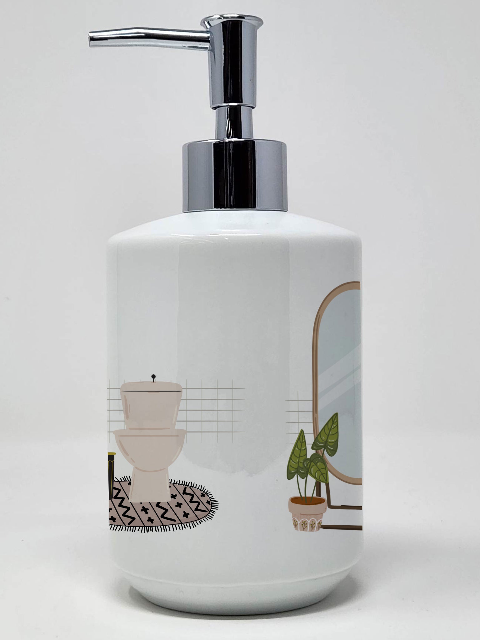 Liver and White Shih Tzu Ceramic Soap Dispenser - the-store.com