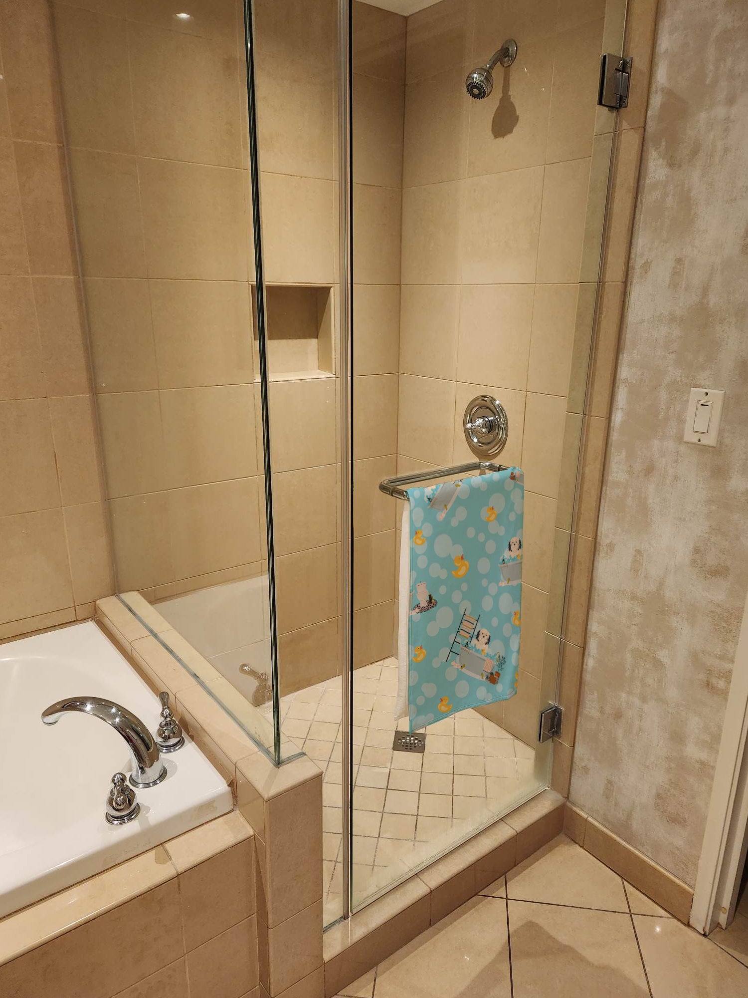 Lowchen in Bathtub Bath Towel Large