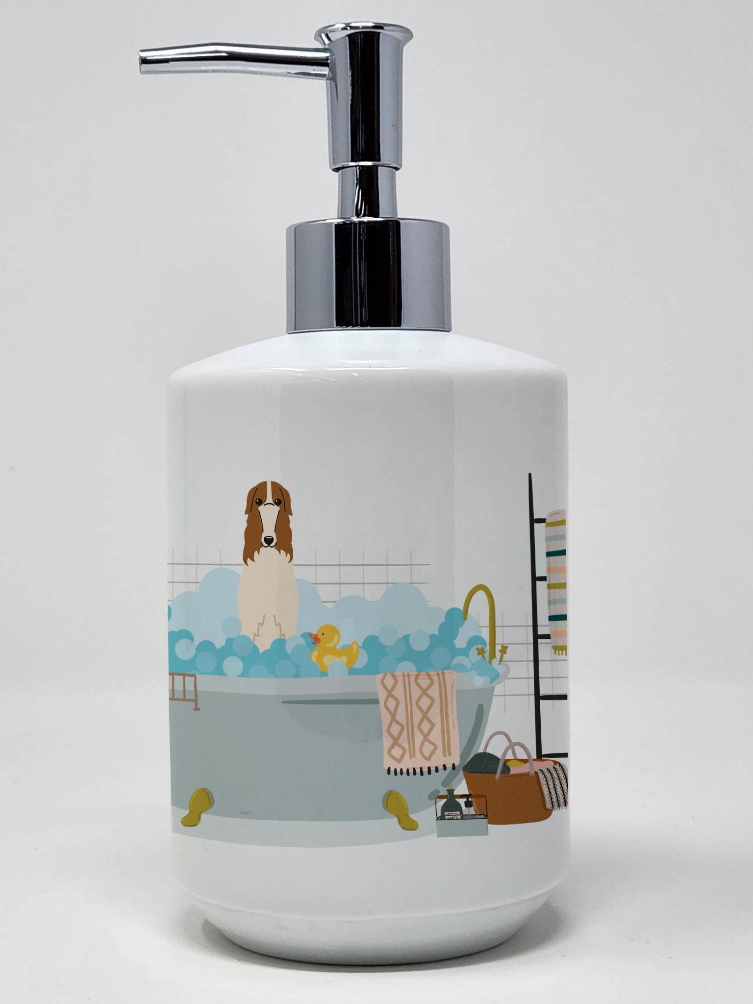 Buy this Borzoi in Bathtub Ceramic Soap Dispenser