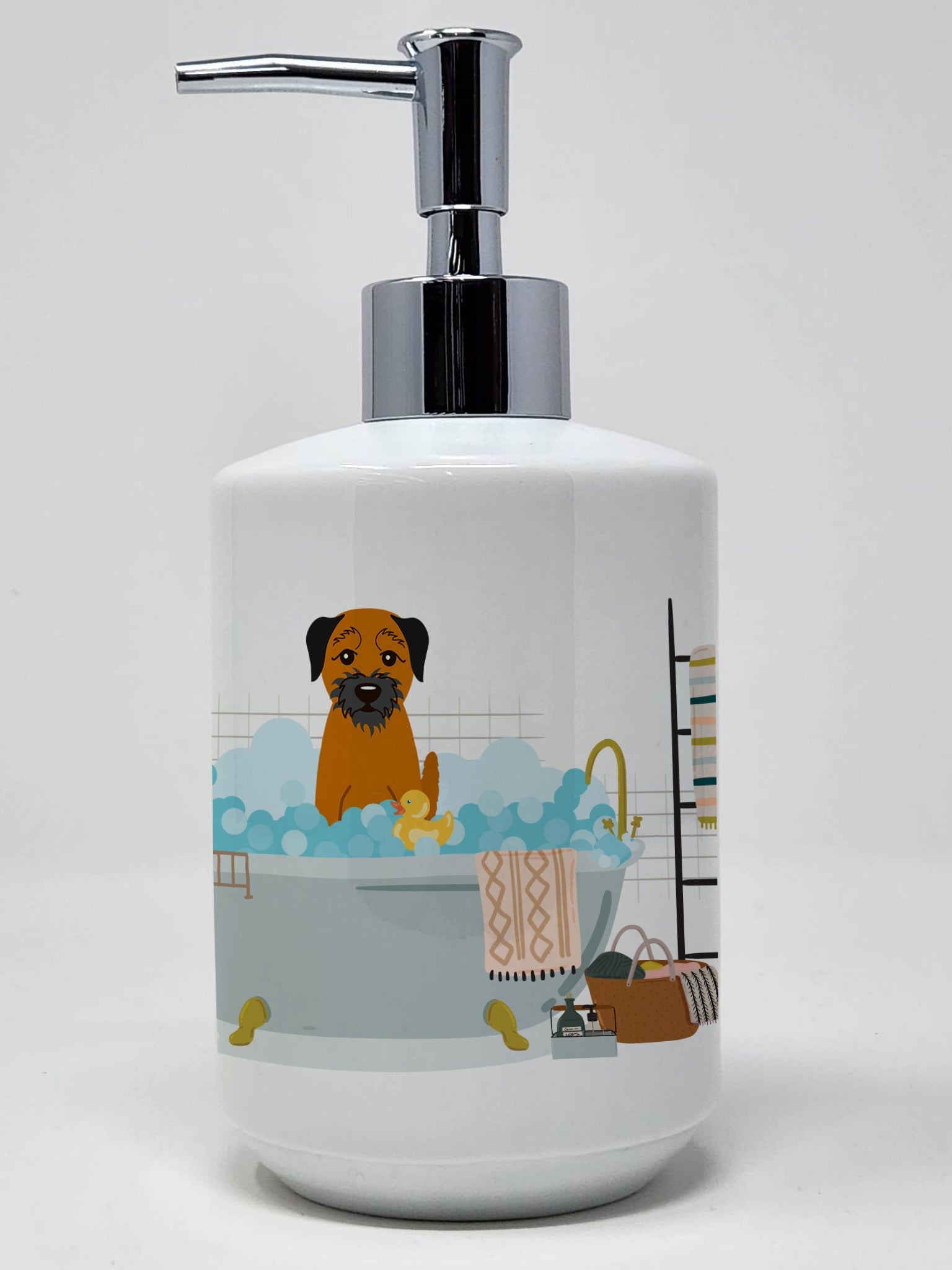Buy this Border Terrier in Bathtub Ceramic Soap Dispenser