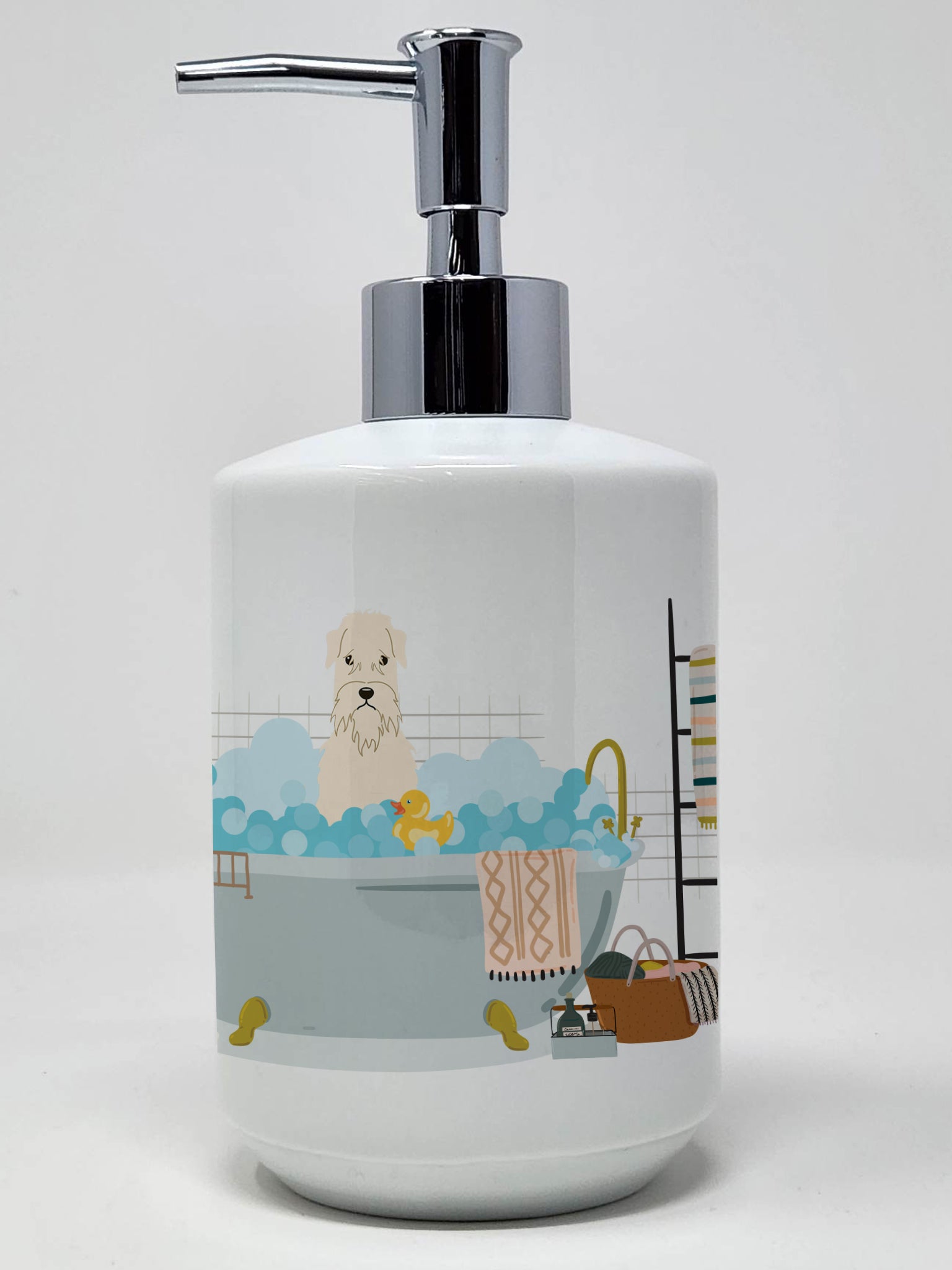 Buy this Soft Coated Wheaten Terrier in Bathtub Ceramic Soap Dispenser